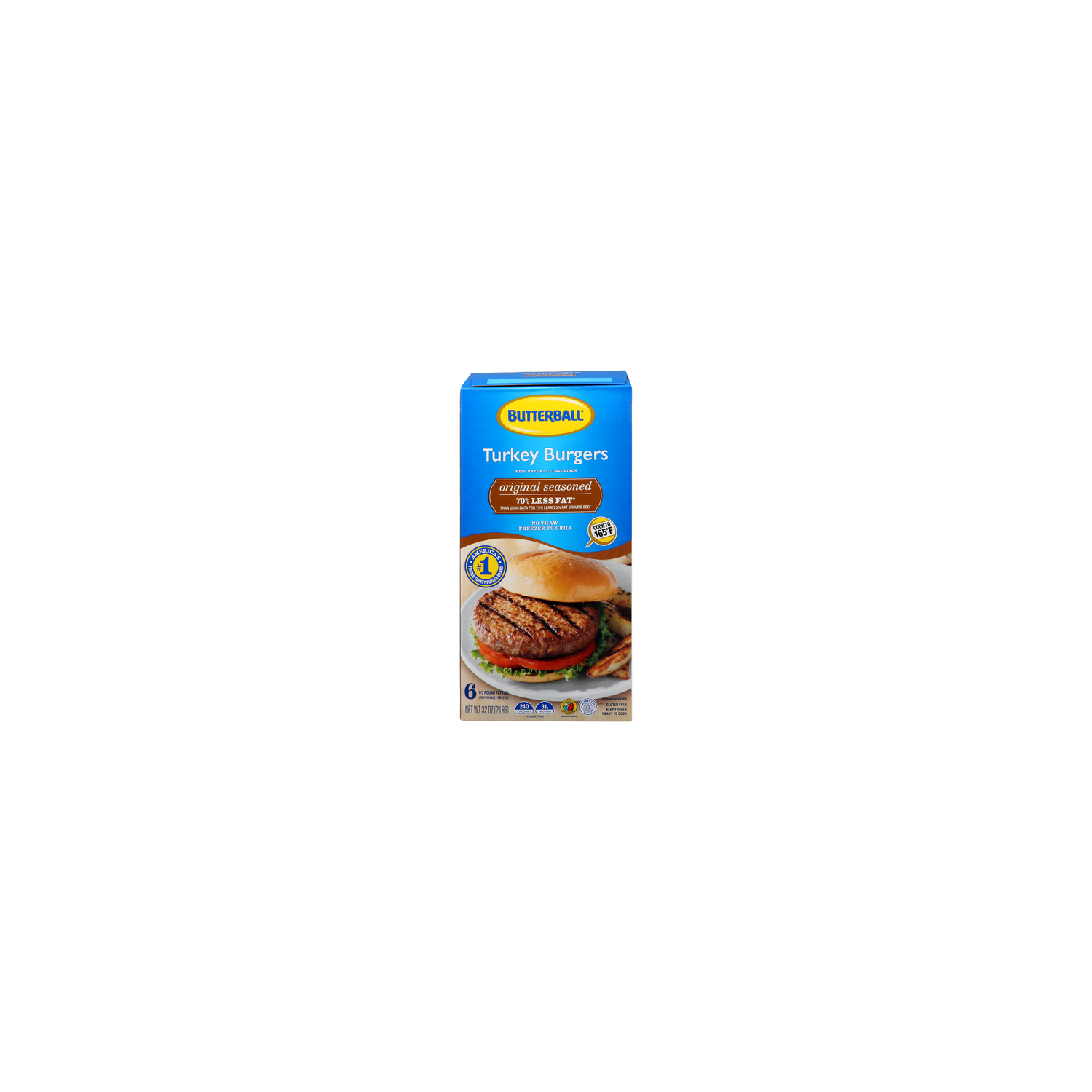 Butterball Original Seasoned Turkey Burgers - 5.333 Ounce - 6 Count Image 1 of 4