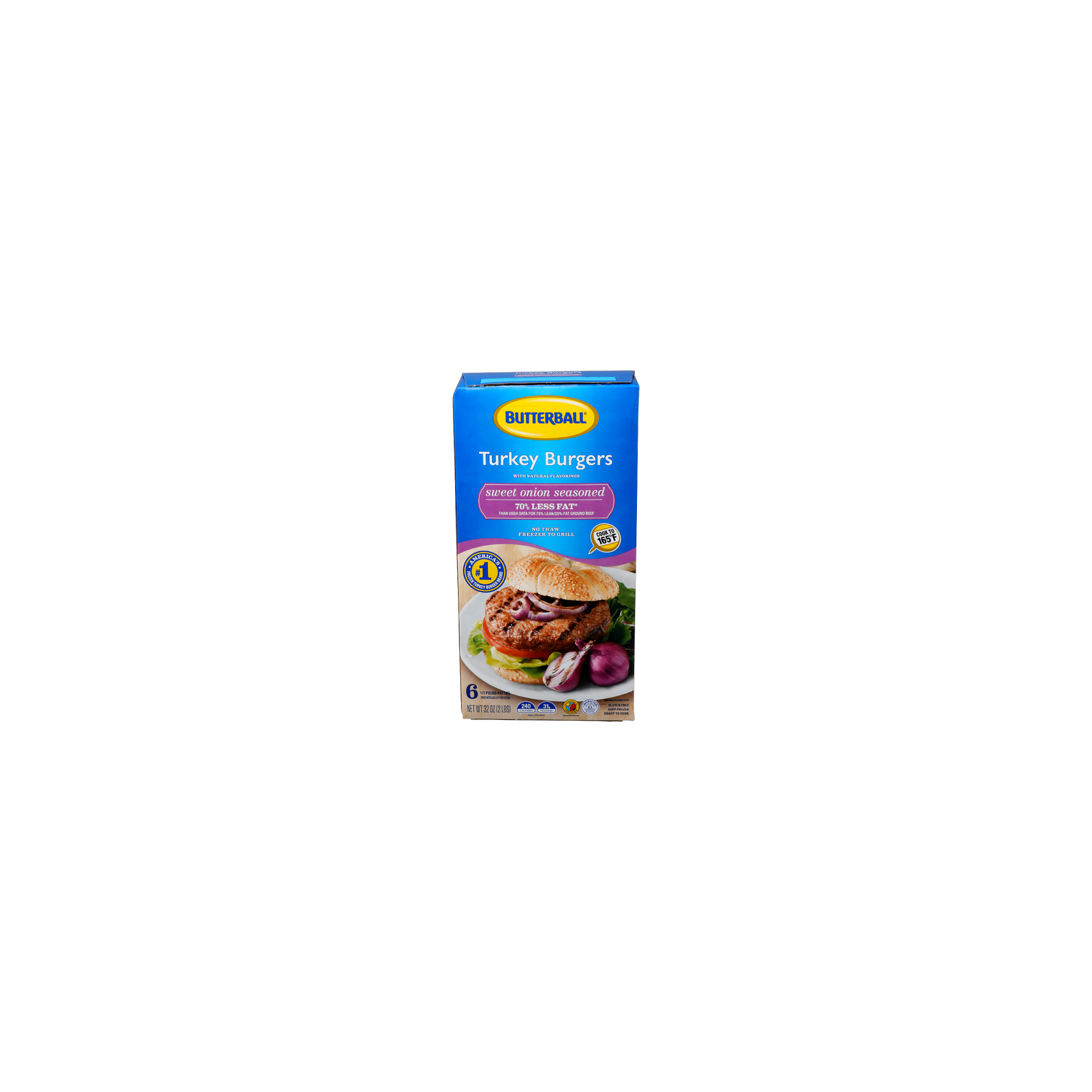Butterball Sweet Onion Seasoned Turkey Burgers - 5.333 Ounce - 6 Count Image 1 of 4