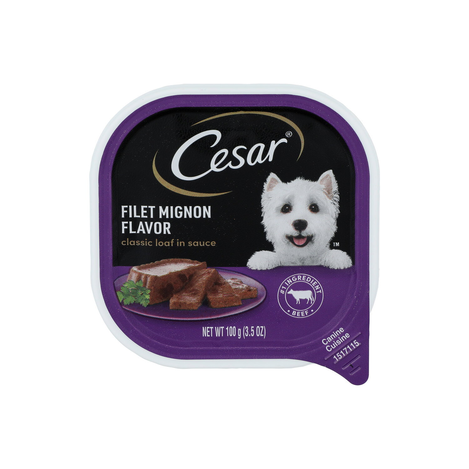 Cesar Canine Cuisine, Filet Mignon Flavor, Classic Loaf In Sauce - 100 Gram  - Brookshire's