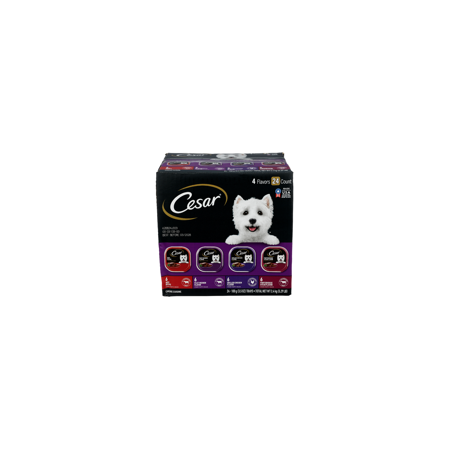 Cesar Beef & Chicken Variety Loaf In Sauce Adult Wet Dog Food Pack - 0.1 Kilogram - 24 Count Image 1 of 4
