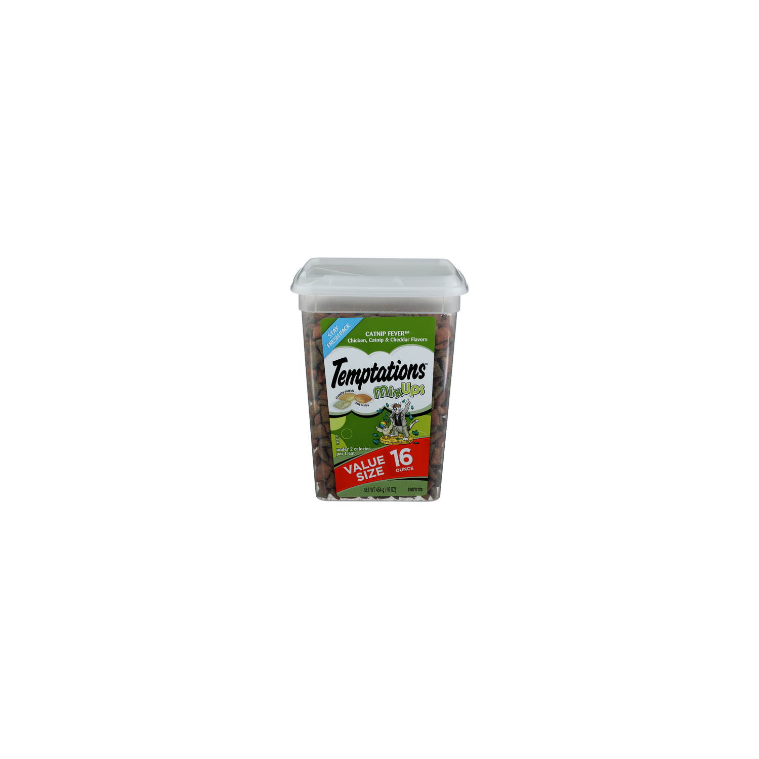 Temptations Mix Ups Treats For Cats, Catnip Fever, Chicken Catnip & Cheese Flavors, Value Size - 454 Gram Image 1 of 4