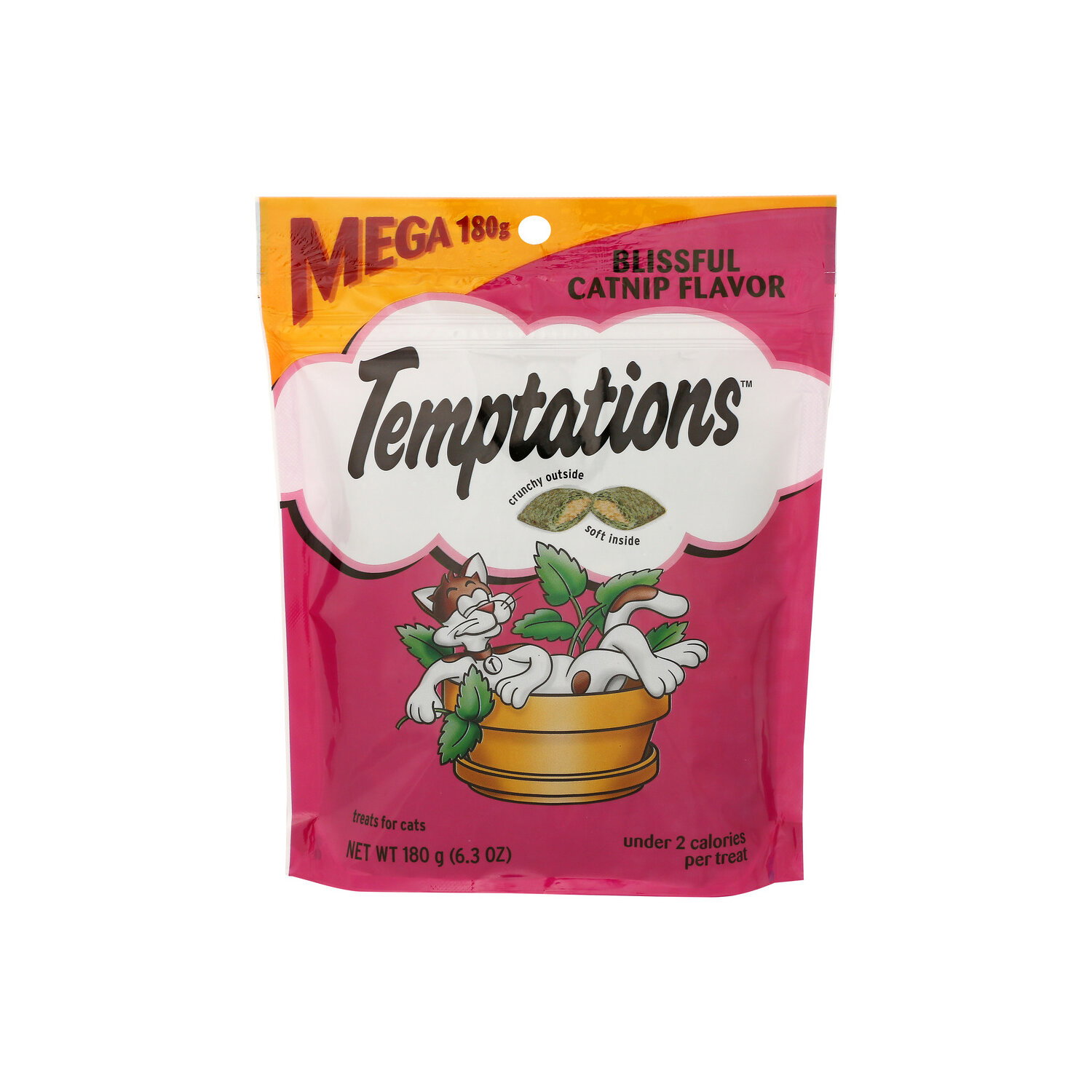 Temptations Blissful Catnip Classic Crunchy And Soft Cat Treats - 180 Gram Image 1 of 4