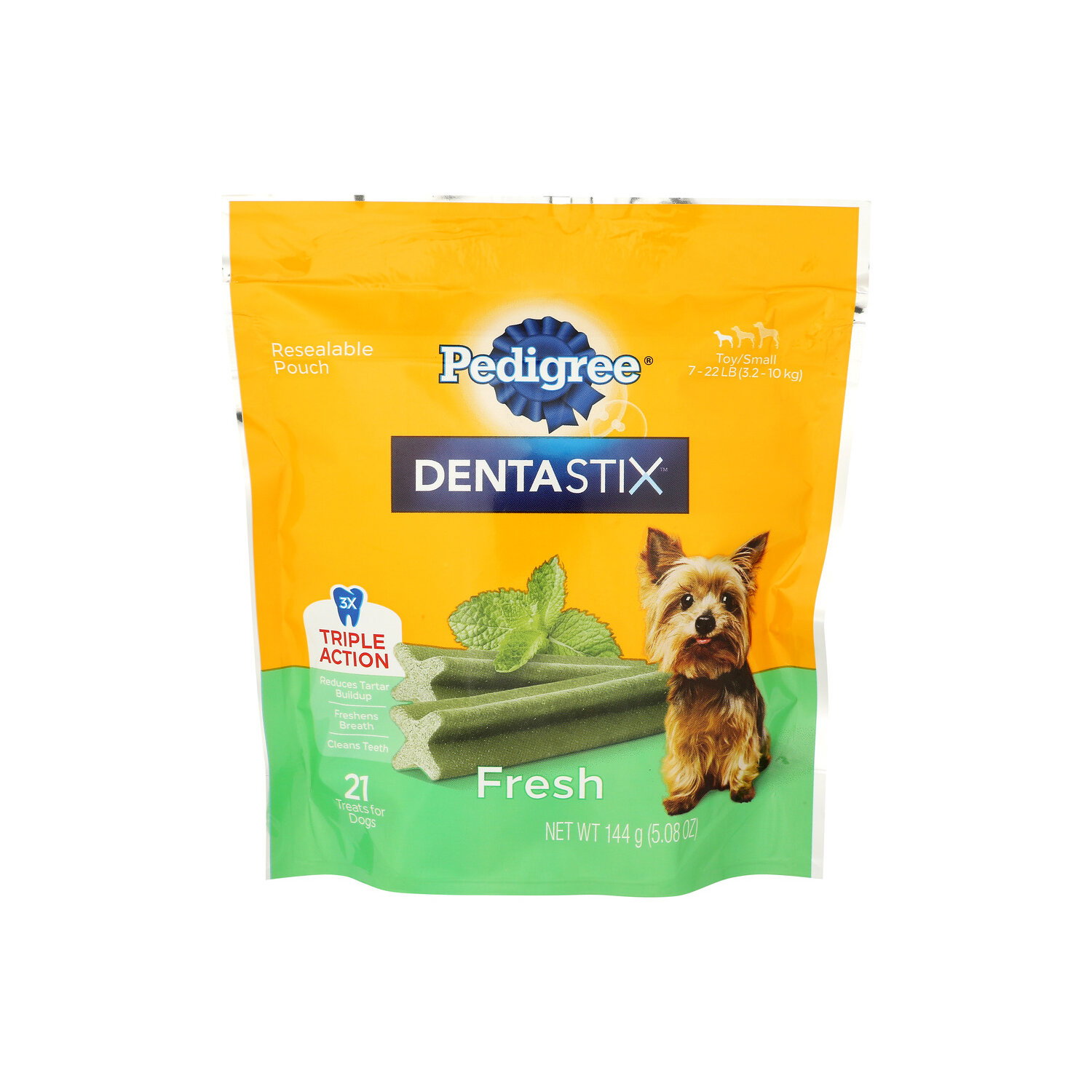 Pedigree Fresh Dentastix Dental Care Treats Toy & Small Breed - 6.857 Gram - 21 Count Image 1 of 4