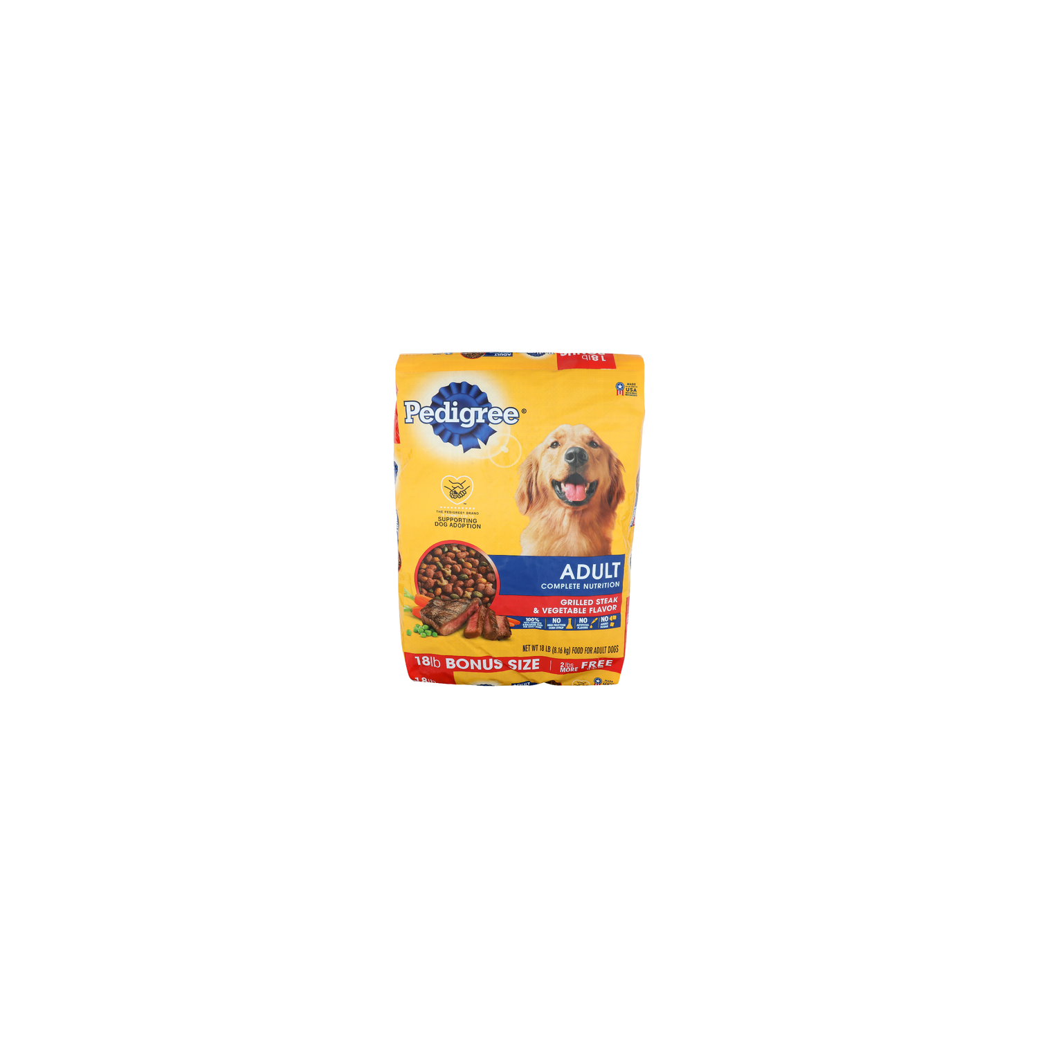 Pedigree Grilled Steak & Vegetable Flavor Adult Complete Nutrition Food For Dogs - 18 Pound Image 1 of 4