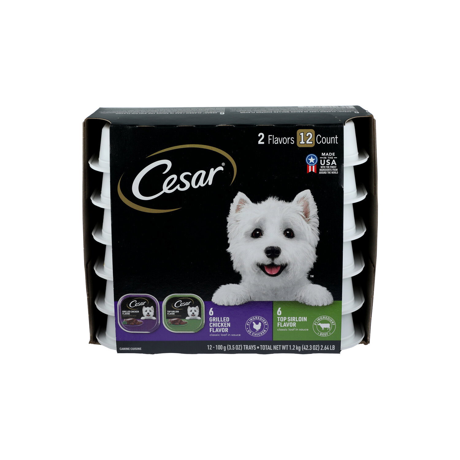 Cesar Canine Cuisine , Grilled Chicken Flavor Top Sirloin - 0.1 Kilogram - 12 Count Image 1 of 2