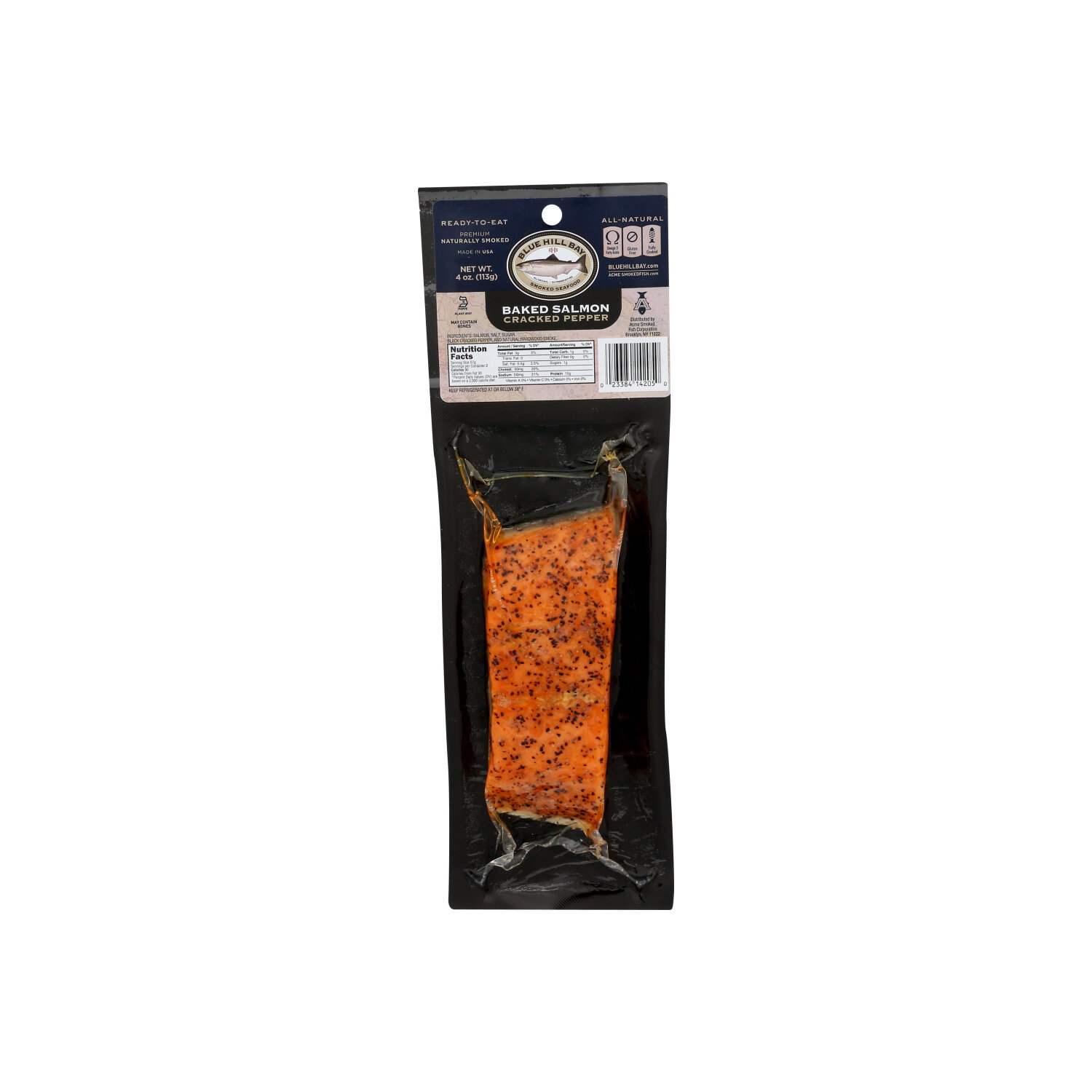 Blue Hill Bay Cracked Pepper Baked Salmon Portion - 4 Ounce Image 1 of 2