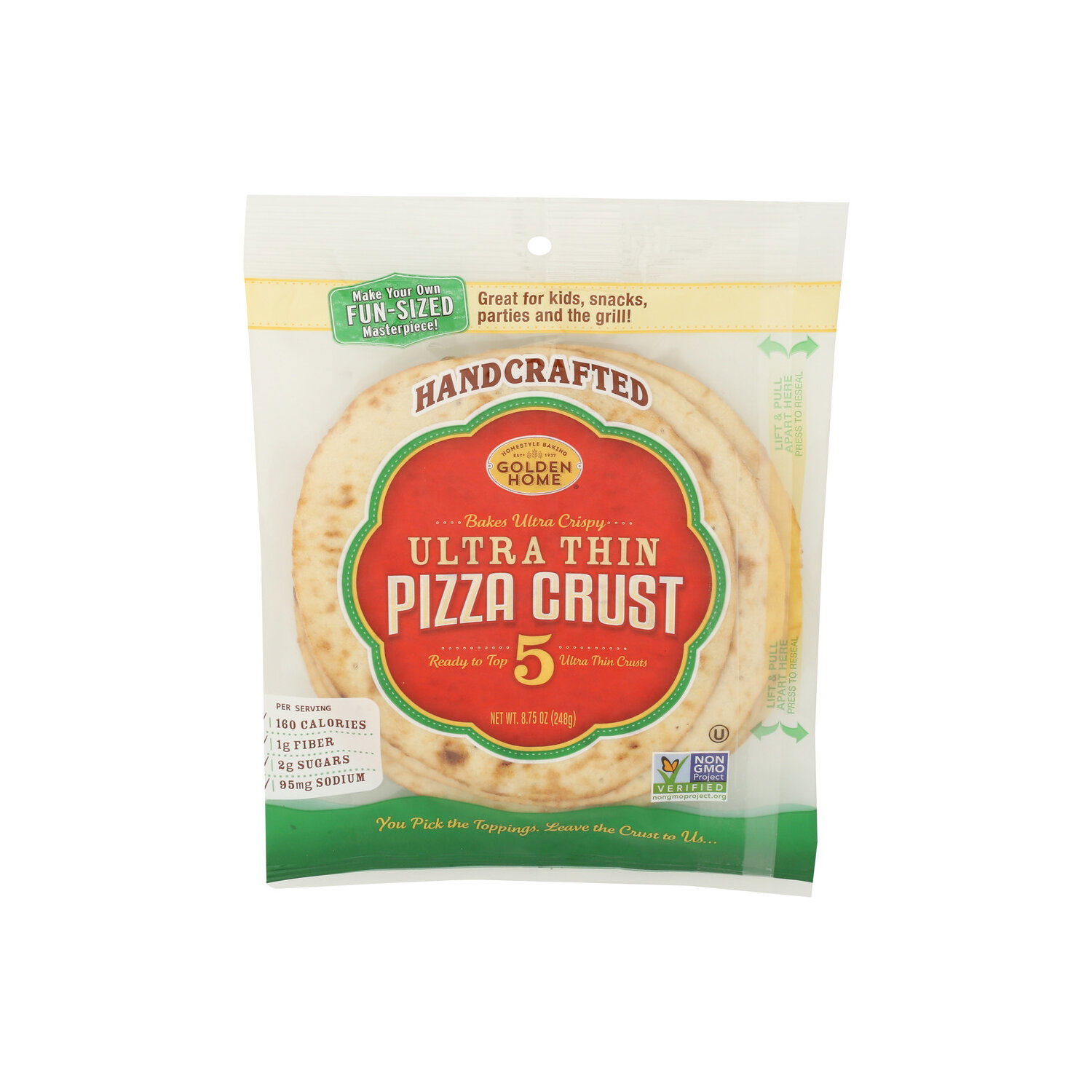 Golden Home Ultra Thin Protein Pizza Crust - 1.75 Ounce - 5 Count Image 1 of 4