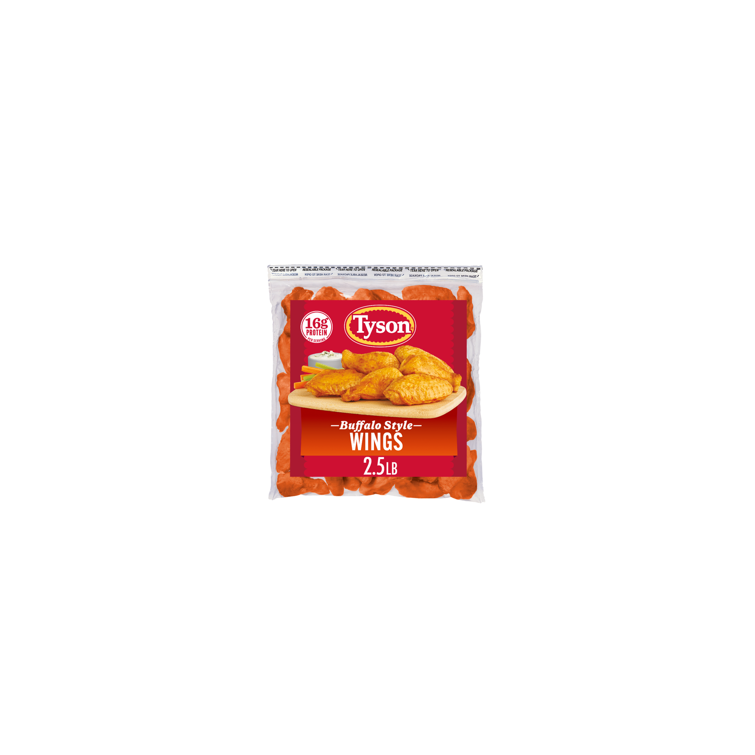 Tyson Buffalo Frozen Chicken Wings, Bag - 2.5 Pound Image 1 of 4