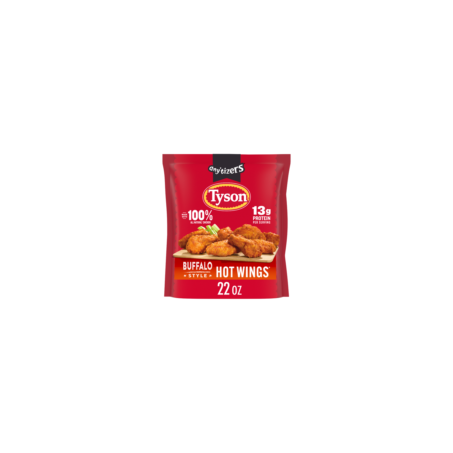 Tyson Anytizers Frozen Buffalo Style Hot Wings Bone-In - 22 Ounce Image 1 of 4