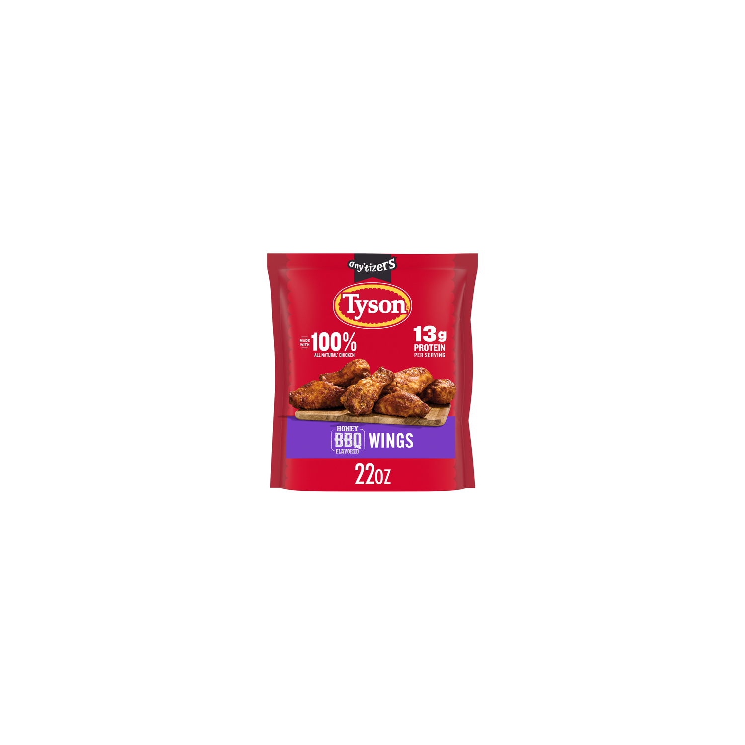 Tyson Anytizers Frozen Honey BBQ Flavored Chicken Wings - 22 Ounce Image 1 of 4
