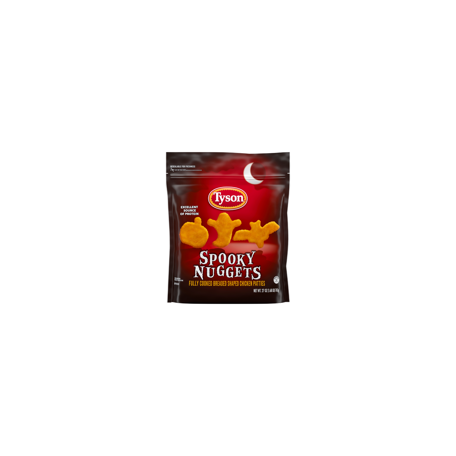 Tyson Fully Cooked Spooky Nuggets Breaded Shaped Chicken Patties, Bag - 27 Ounce Image 1 of 2