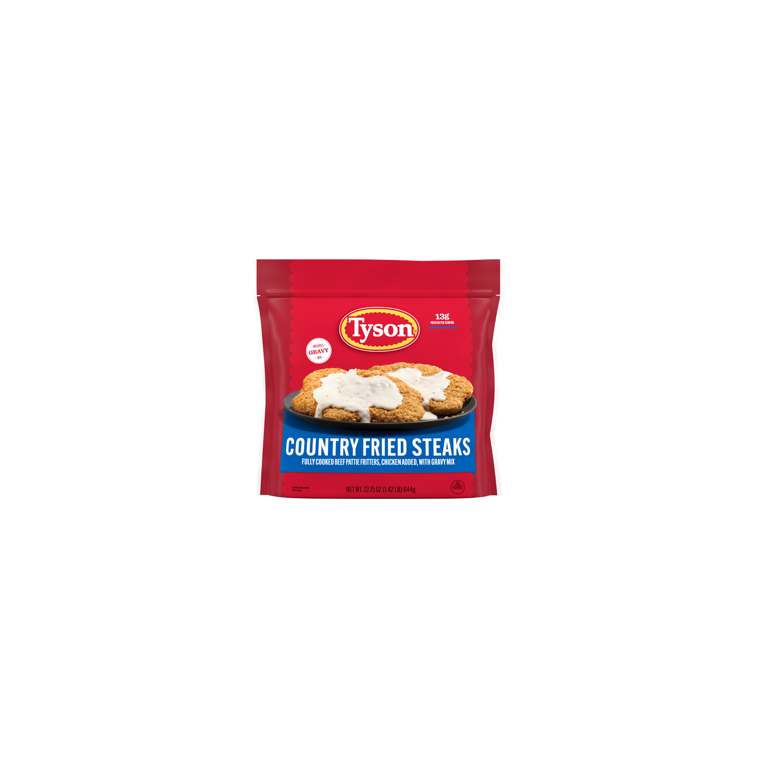 Tyson Frozen Country Fried Steaks With Gravy Mix - 22.75 Ounce Image 1 of 2