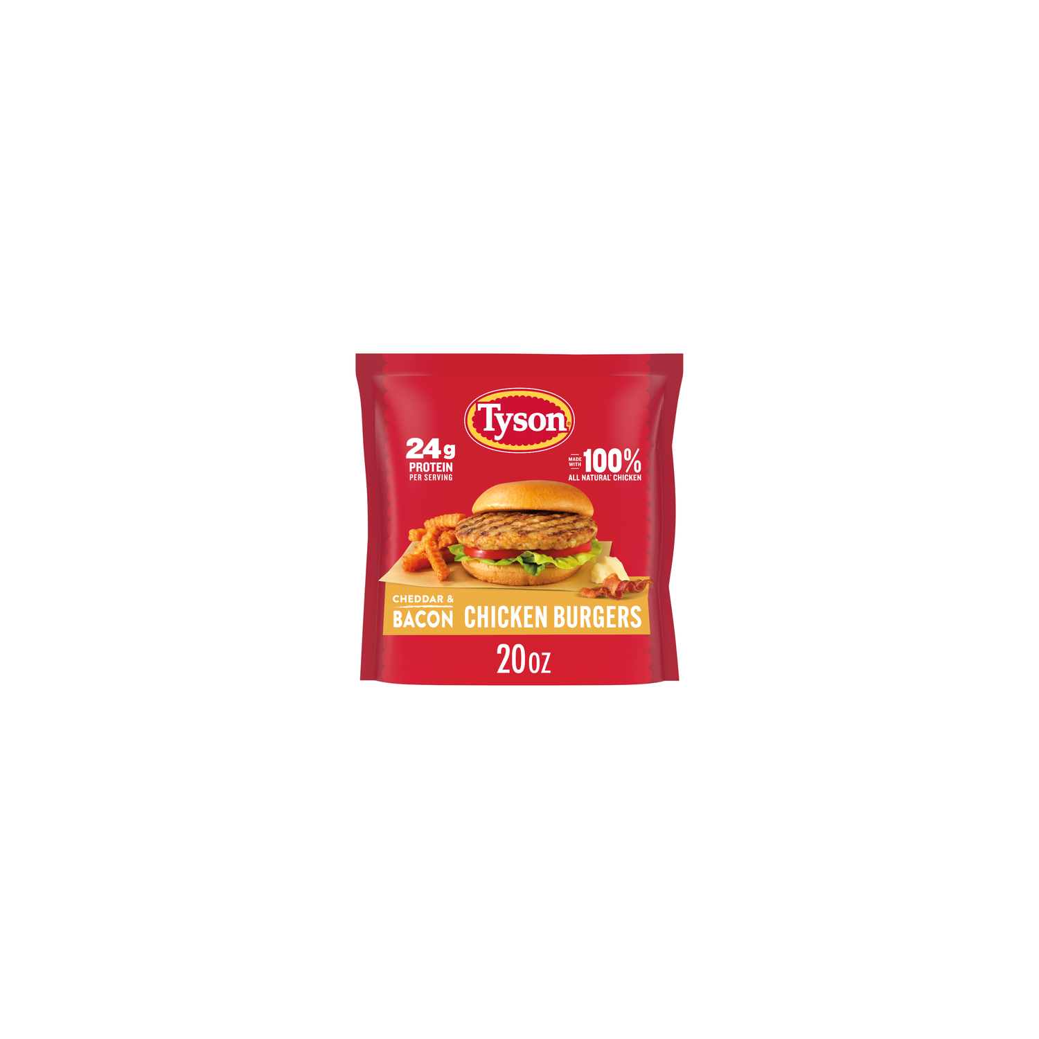 Tyson Frozen Cheddar & Bacon Chicken Burgers - 20 Ounce Image 1 of 4