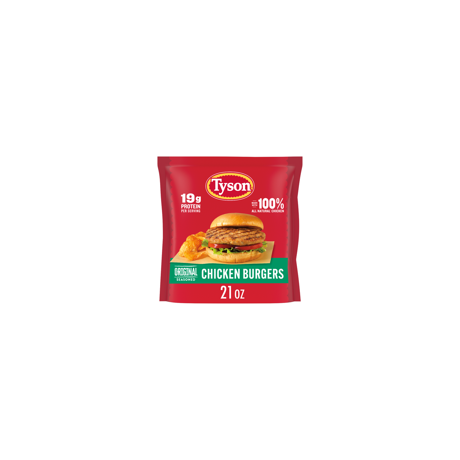 Tyson Frozen Original Seasoned Chicken Burgers - 21 Ounce Image 1 of 4