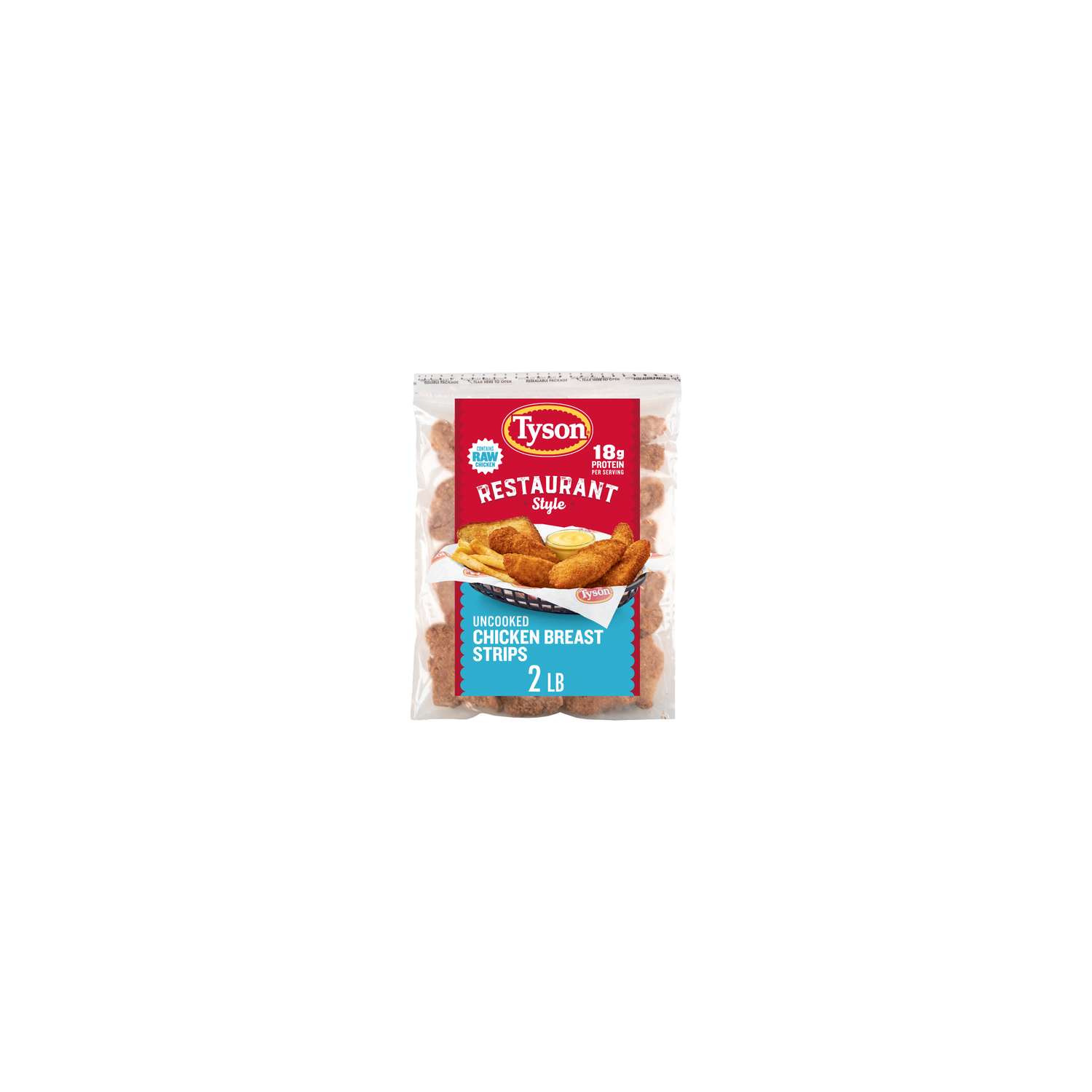 Tyson Restaurant-Style Chicken Breast Strips Lightly Breaded Frozen Raw - 32 Ounce Image 1 of 4