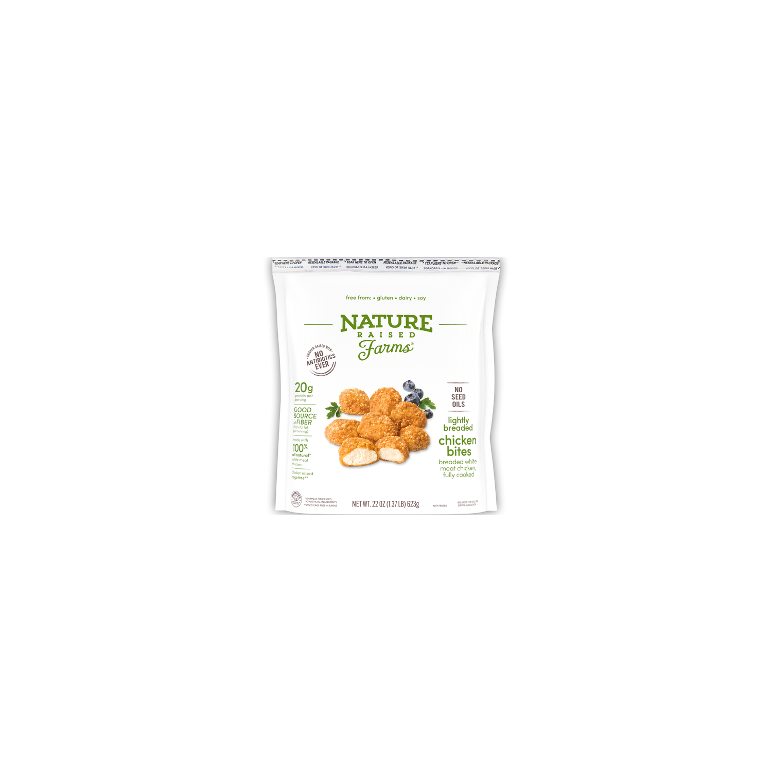 Nature Raised Lightly Breaded Chicken Bites Fully Cooked - 22 Ounce Image 1 of 4