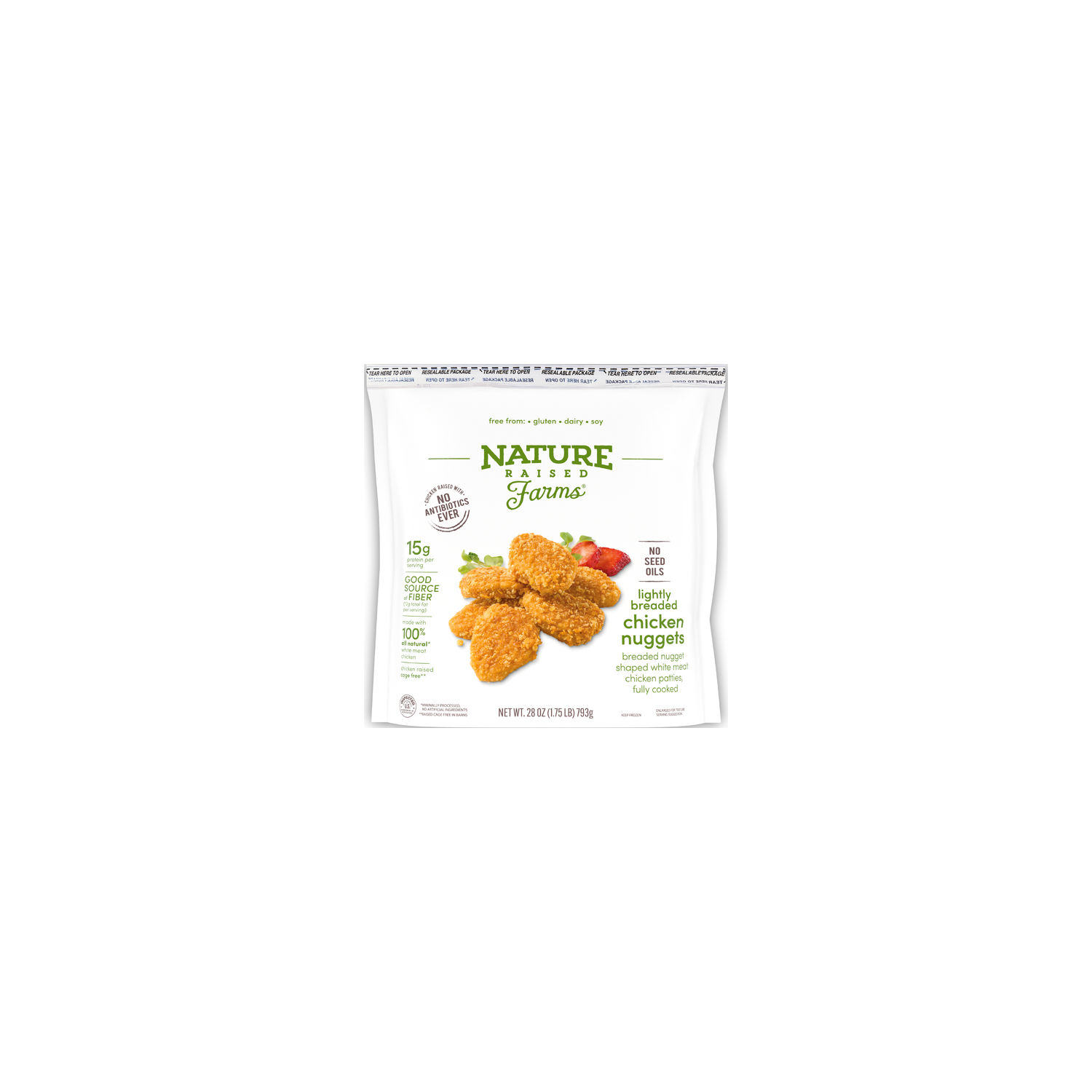 Nature Raised Lightly Breaded Chicken Nuggets Fully Cooked - 28 Ounce Image 1 of 4
