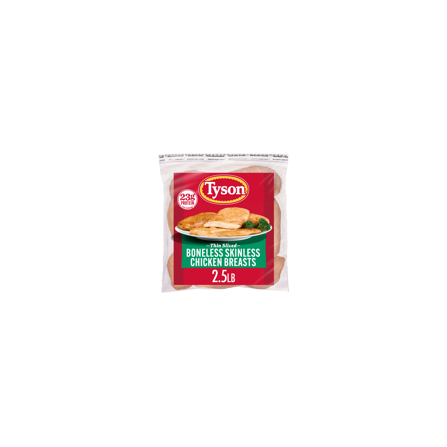 Tyson Boneless Skinless Chicken Breasts, Frozen - 2.5 Pound Image 1 of 4