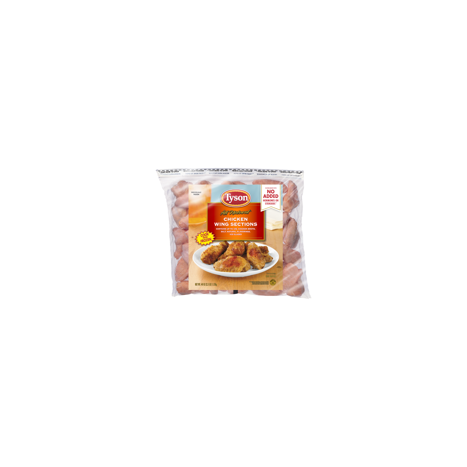 Tyson Chicken Wing Sections, Frozen - 2.5 Pound Image 1 of 2