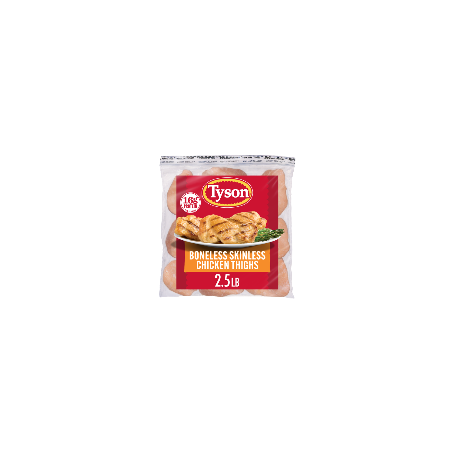 Tyson Boneless Skinless Chicken Thighs Frozen - 2.5 Pound Image 1 of 4