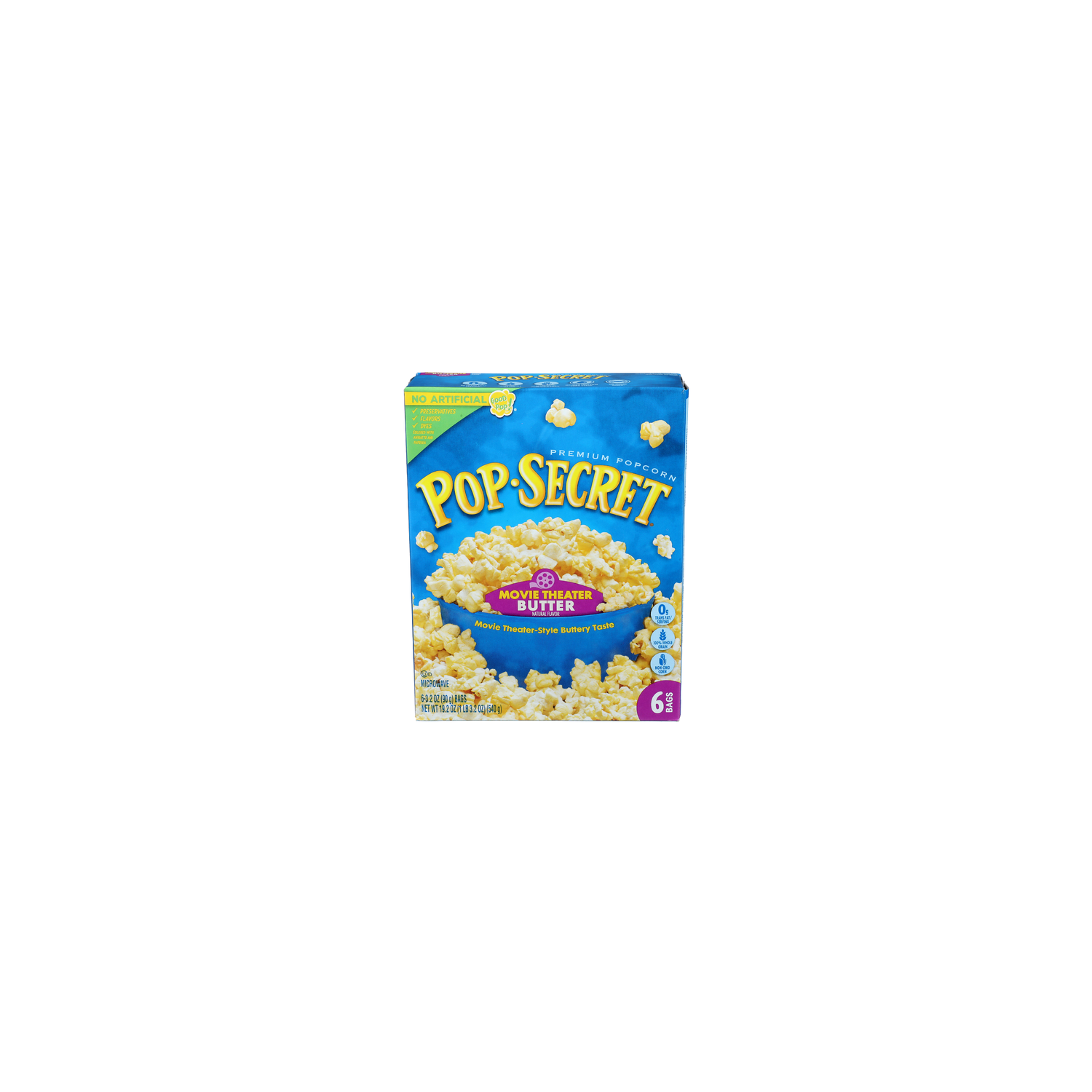 POP-SECRET Butter Movie Theater-Style Buttery Taste Premium Popcorn - 3.2 Ounce - 6 Count Image 1 of 4