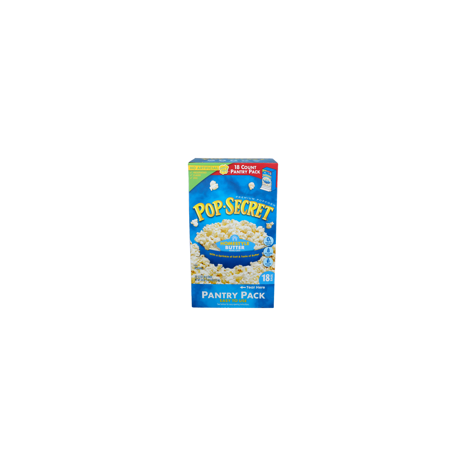 POP-SECRET Homestyle Butter Pantry Pack Premium Popcorn - 3 Ounce - 18 Count Image 1 of 4