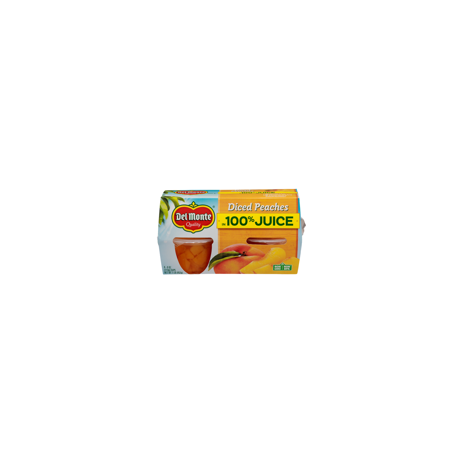 Del Monte In 100% Juice Diced Peaches - 4 Ounce - 4 Count Image 1 of 4