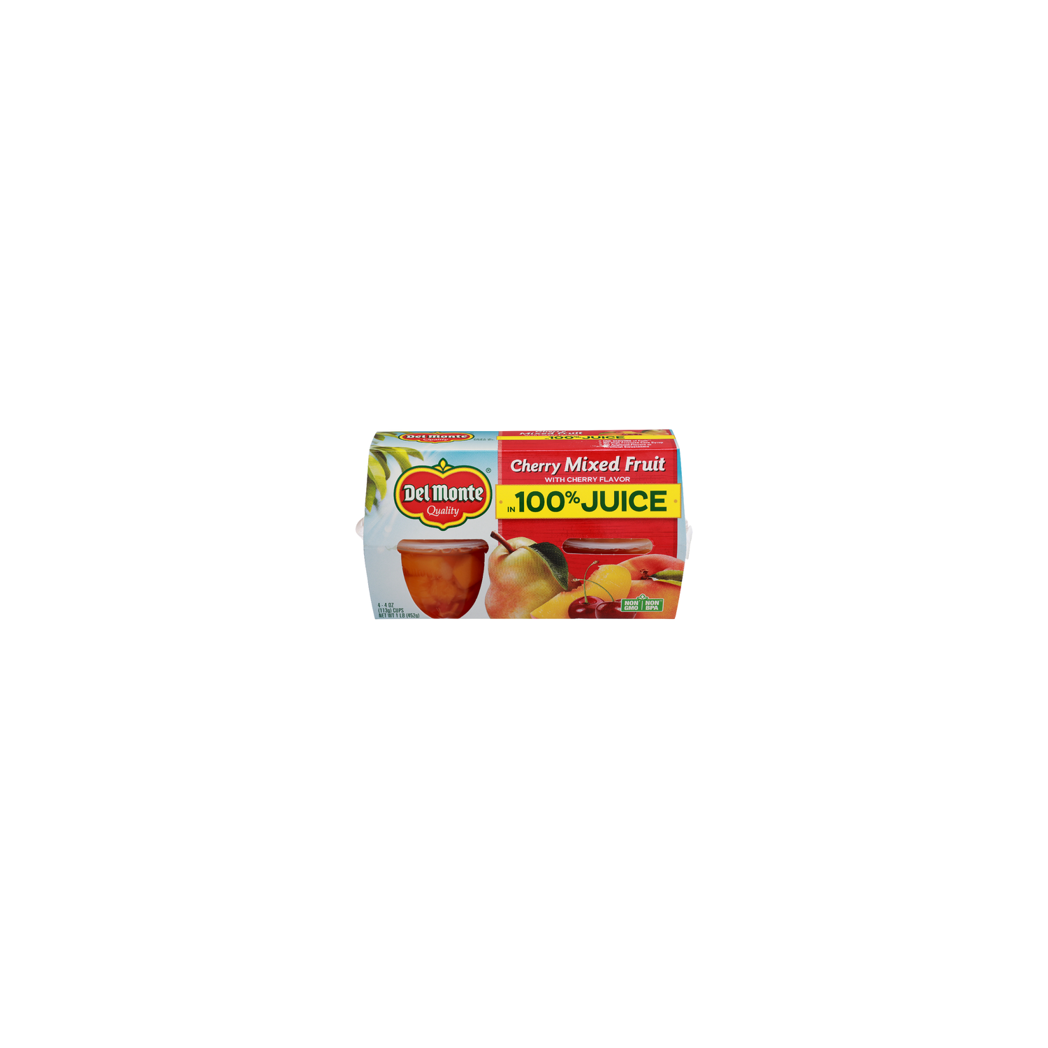 Del Monte With Cherry Flavor In 100% Juice Mixed Fruit - 4 Ounce - 4 Count Image 1 of 4