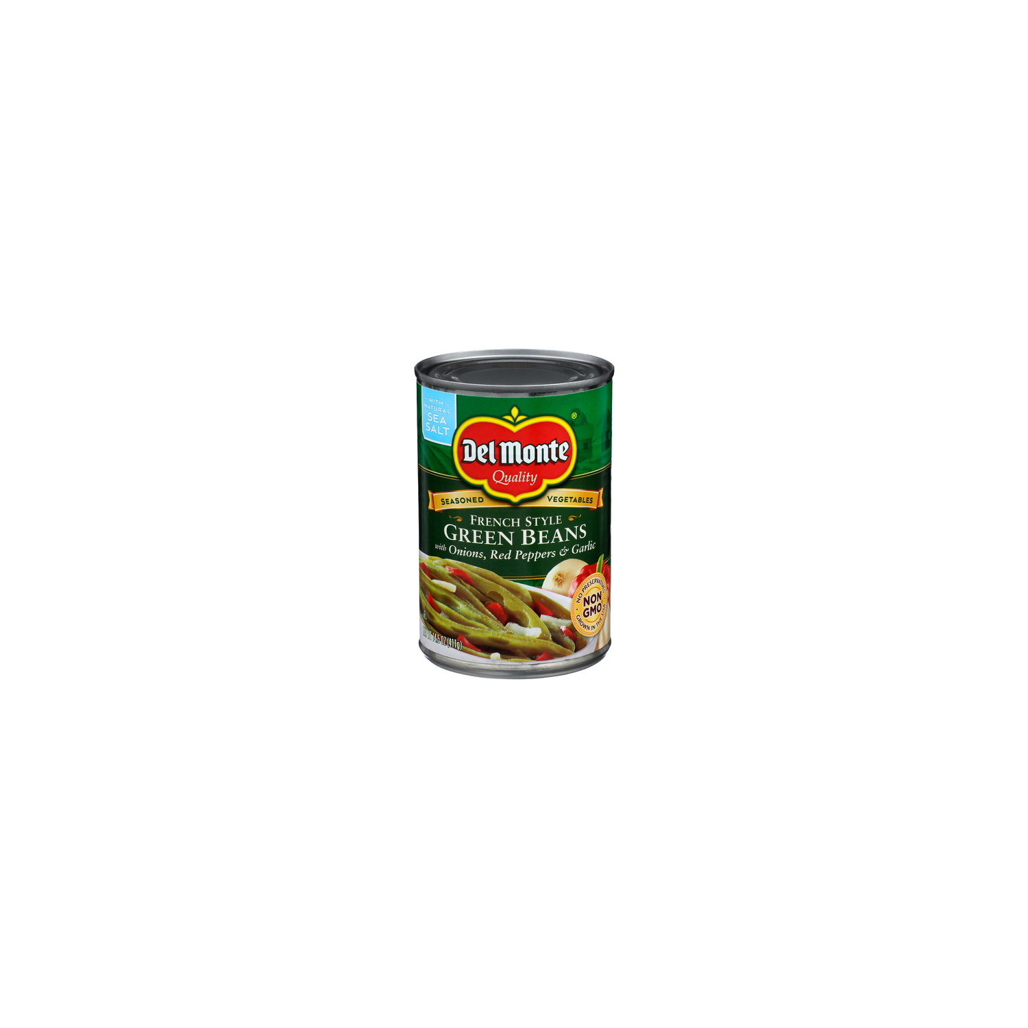 Del Monte With Onions, Red Peppers & Garlic French Style Green Beans - 14.5 Ounce Image 1 of 4