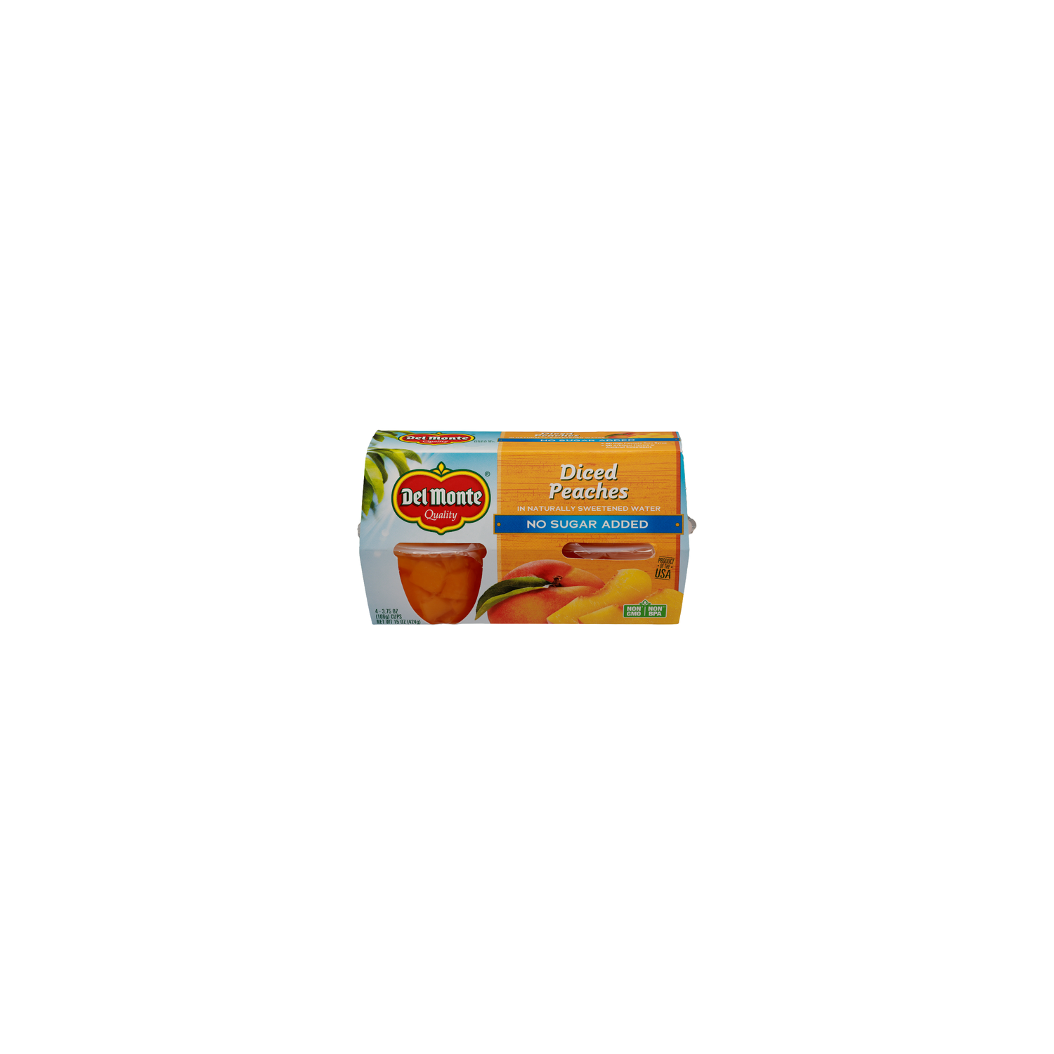 Del Monte No Sugar Added Diced Peaches In Naturally Sweetened Water - 3.75 Ounce - 4 Count Image 1 of 4