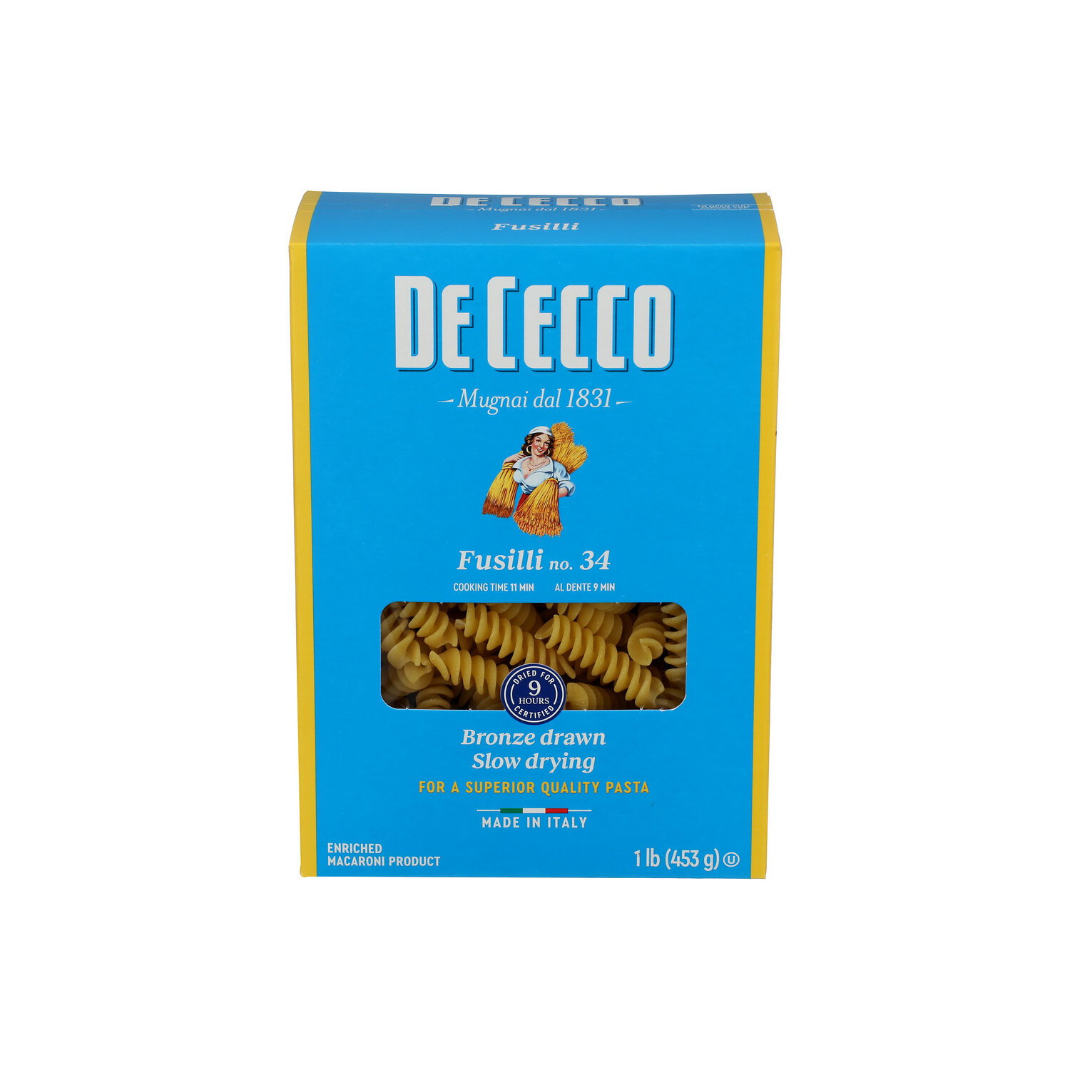 De Cecco Semolina Dry Pasta Fusilli No. 34 - 1 Pound Image 1 of 4