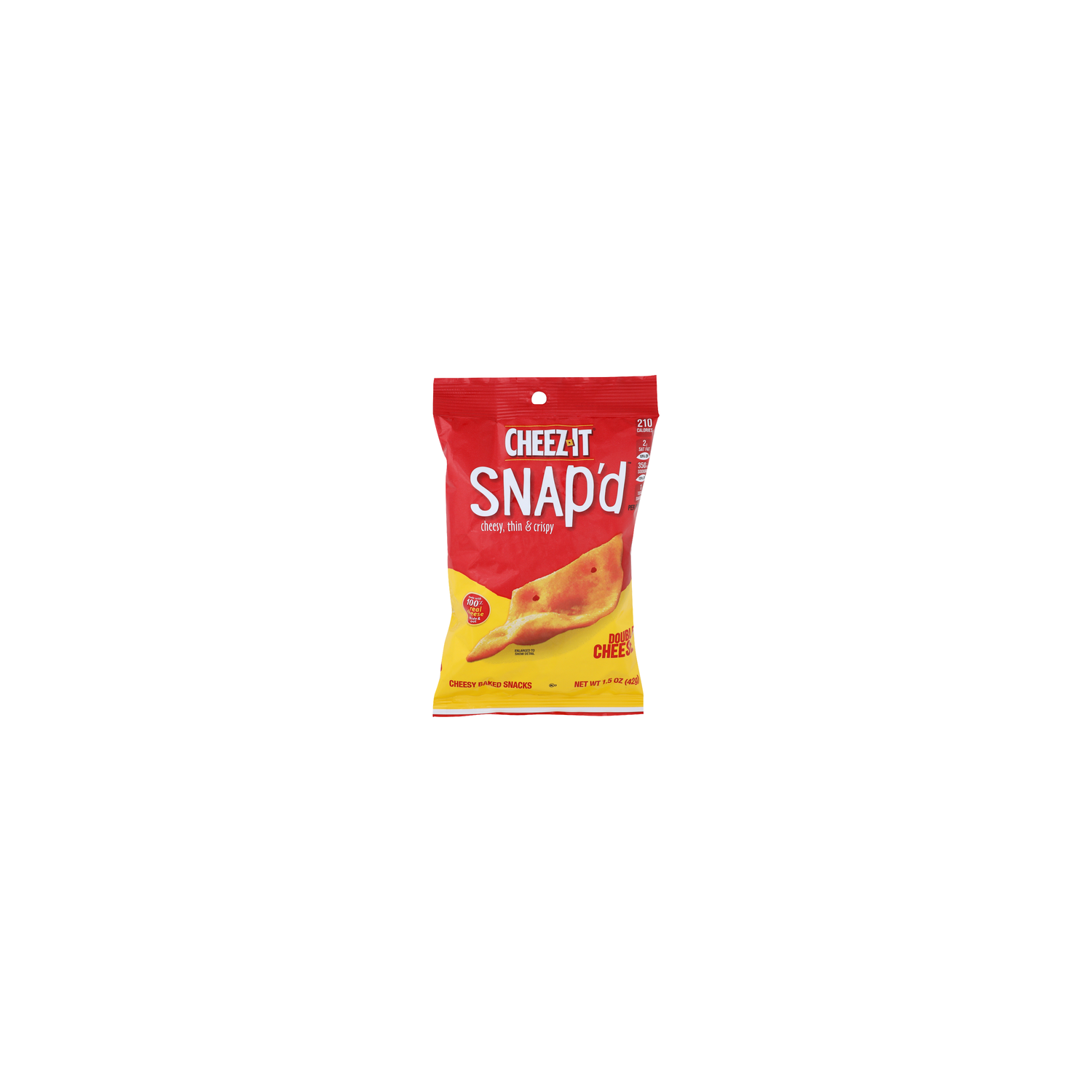 CHEEZ-IT Double Cheese Snap'd Cheesy Baked Snacks - 1.5 Ounce Image 1 of 4