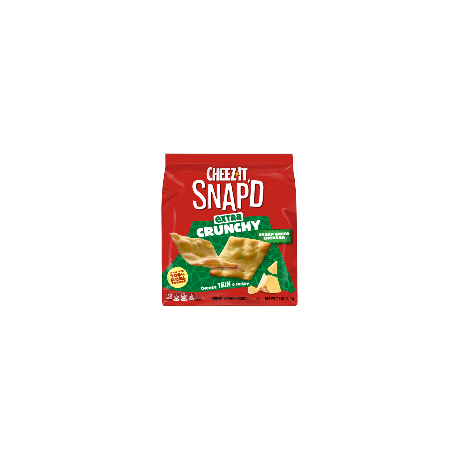 Cheez-It Snap'd Sharp White Cheddar Cheese Cracker Chips - 7.5 Ounce Image 1 of 2