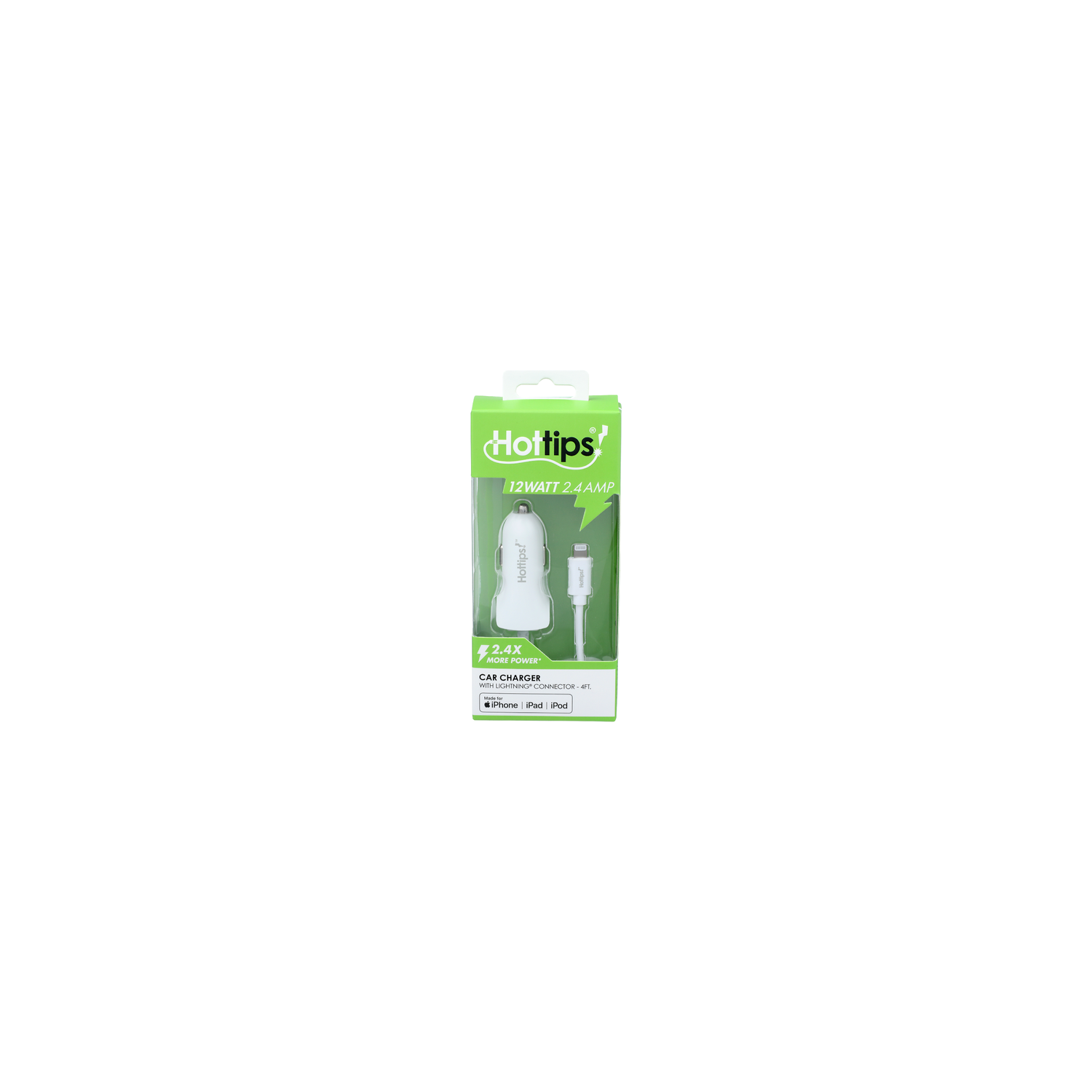HOTTIPS! 12 Watt 2.4 Amp Car Charger - 1 Each Image 1 of 2