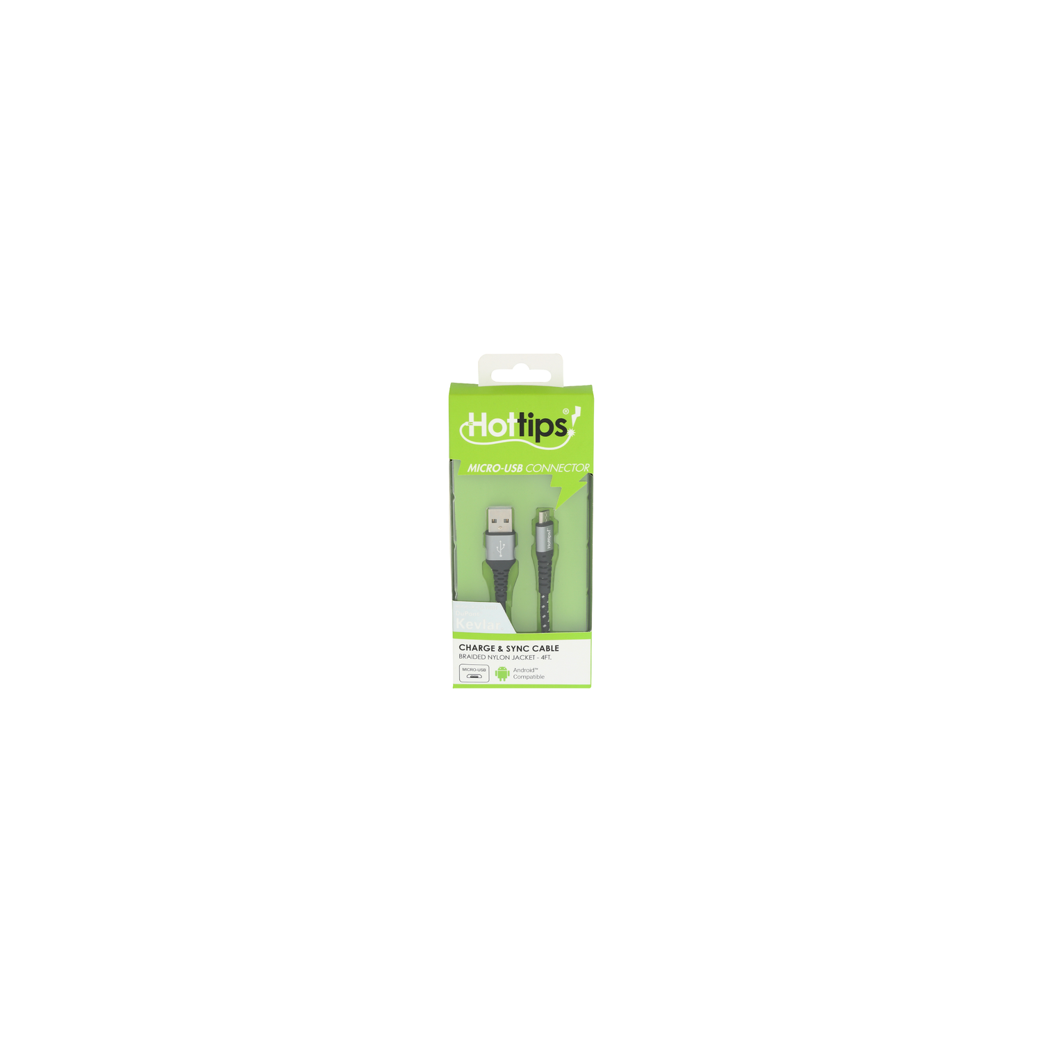 HOTTIPS! Micro-Usb Connector Charge & Sync Cable - 1 Each Image 1 of 2