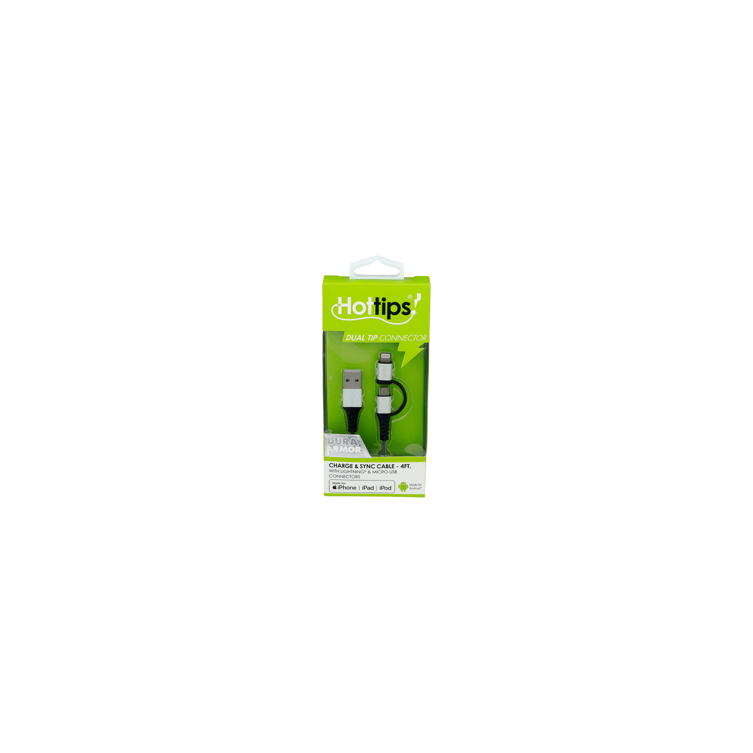 HOTTIPS! Dual Tip Connector Charge & Sync Cable - 1 Each Image 1 of 2