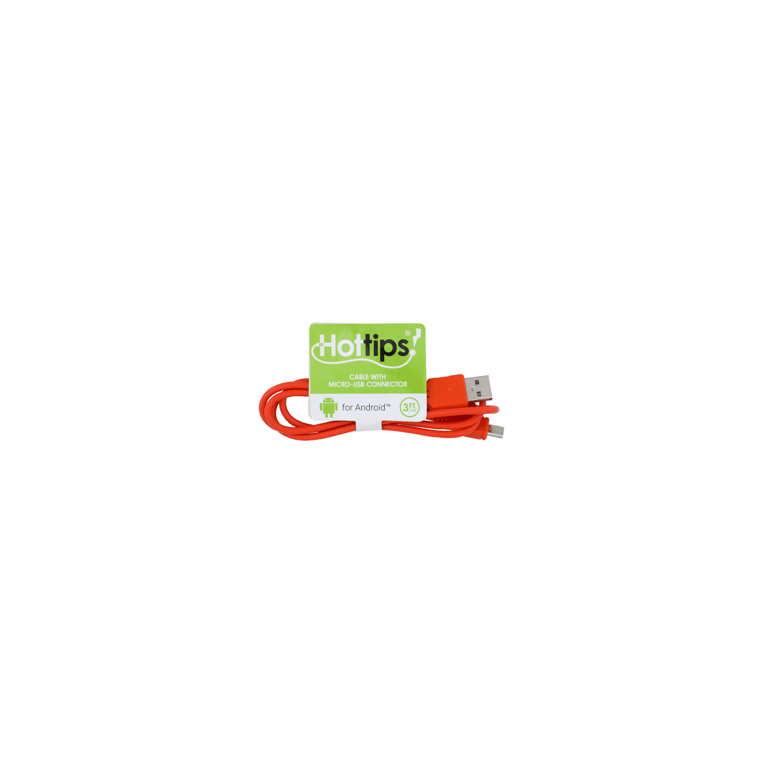 HOTTIPS! For Android Cable With Micro-Usb Connector - 1 Each Image 1 of 2