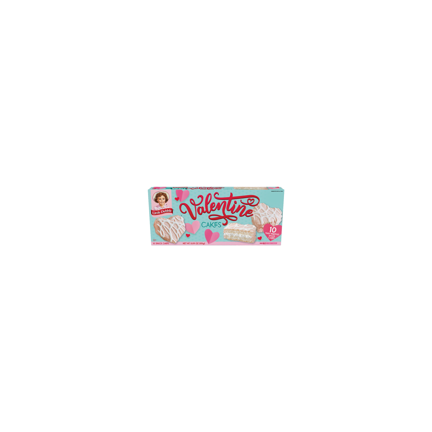 Little Debbie Family Pack Vanilla Valentine Cakes - 11.09 Ounce