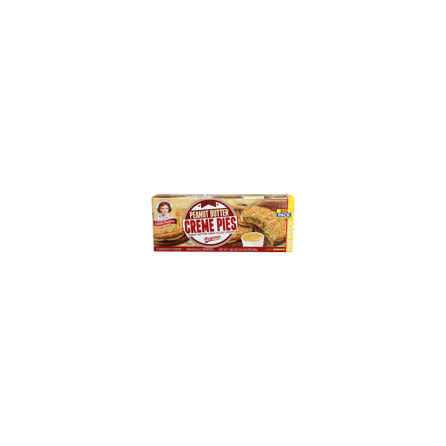 Little Debbie Peanut Butter Creme Pies Sandwich Cookies - 3.1 Ounce - 6 Count Image 1 of 4