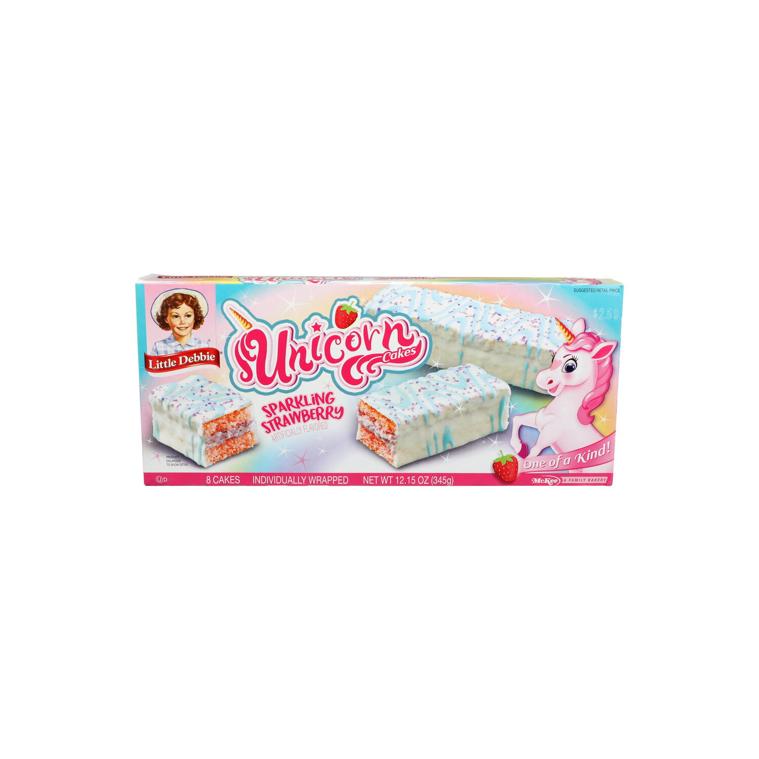 Little Debbie Sparkling Strawberry Unicorn Cakes - 1.519 Ounce - 8 Count Image 1 of 4