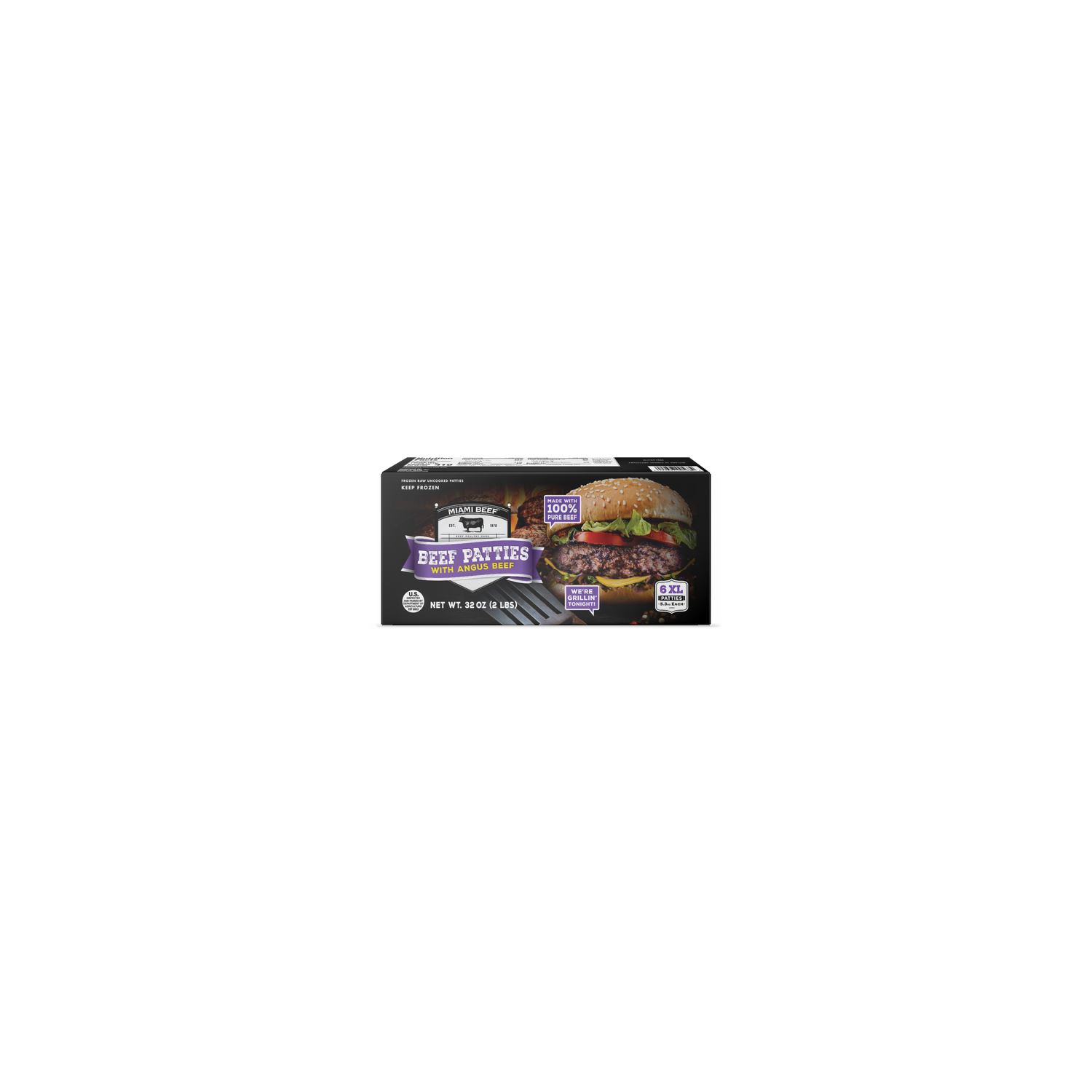 Miami Beef Angus Beef Patties - 32 Ounce