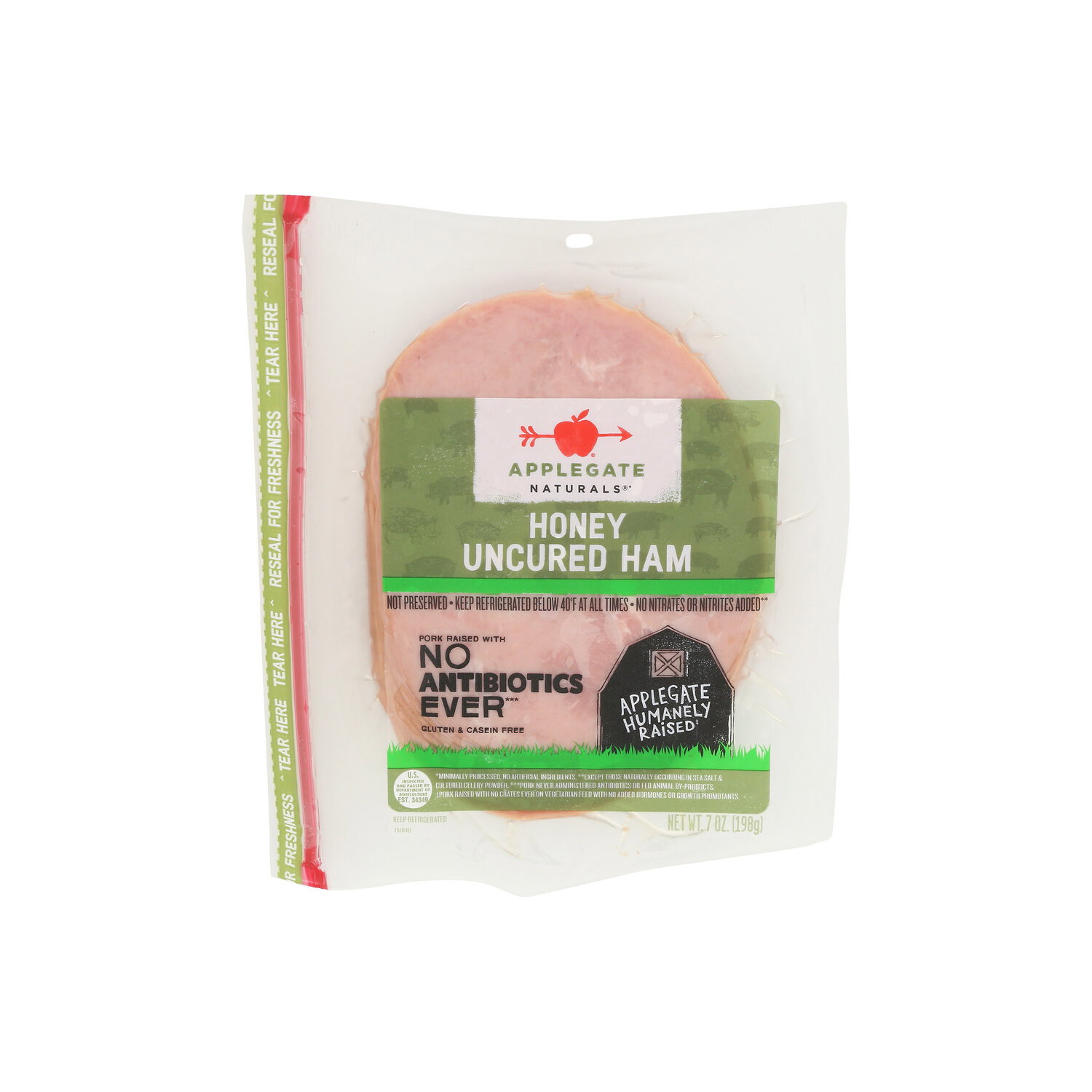 Applegate Naturals Sliced Uncured Honey Ham - 7 Ounce Image 1 of 4