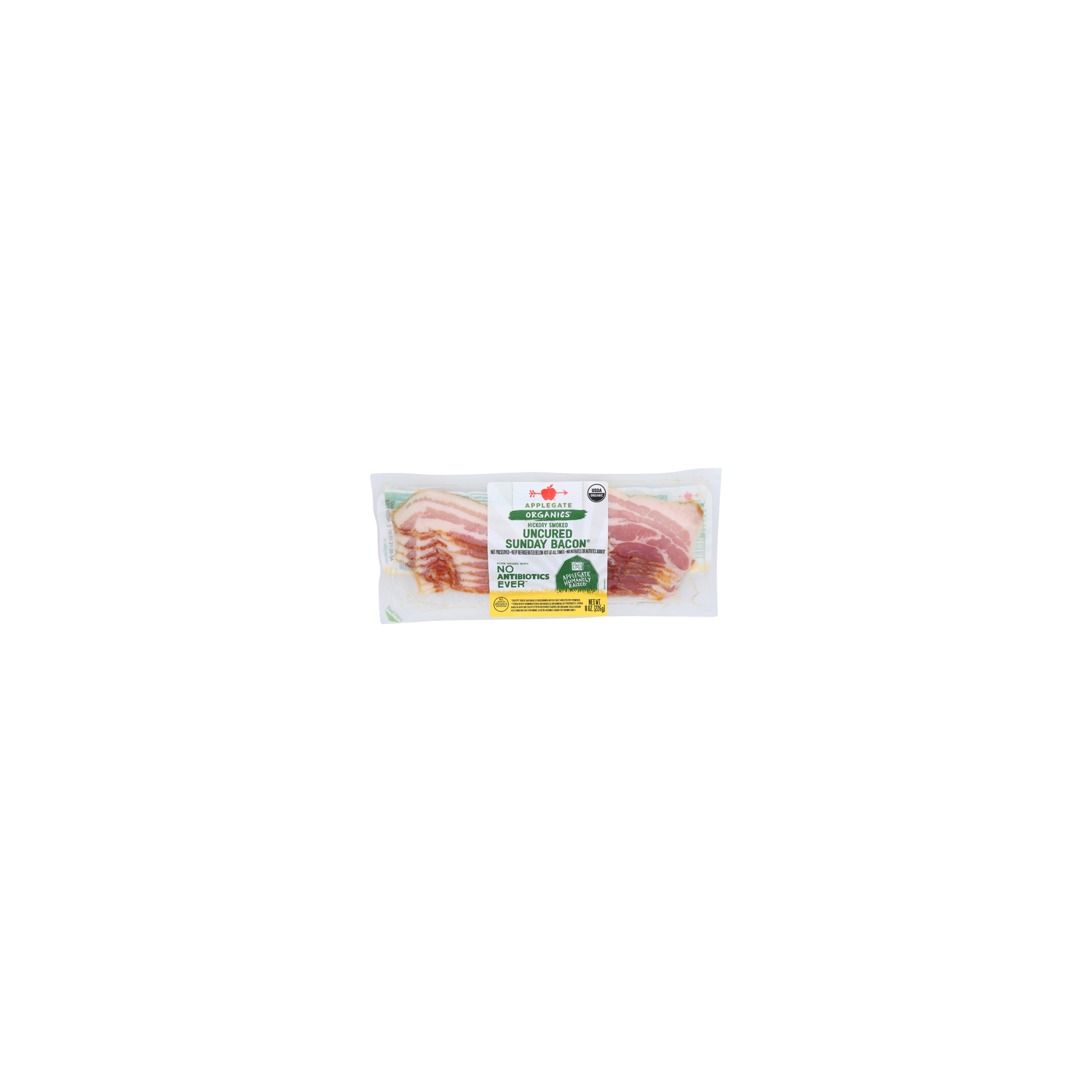 Applegate Organics Hickory Smoked Uncured Sunday Bacon - 8 Ounce Image 1 of 4