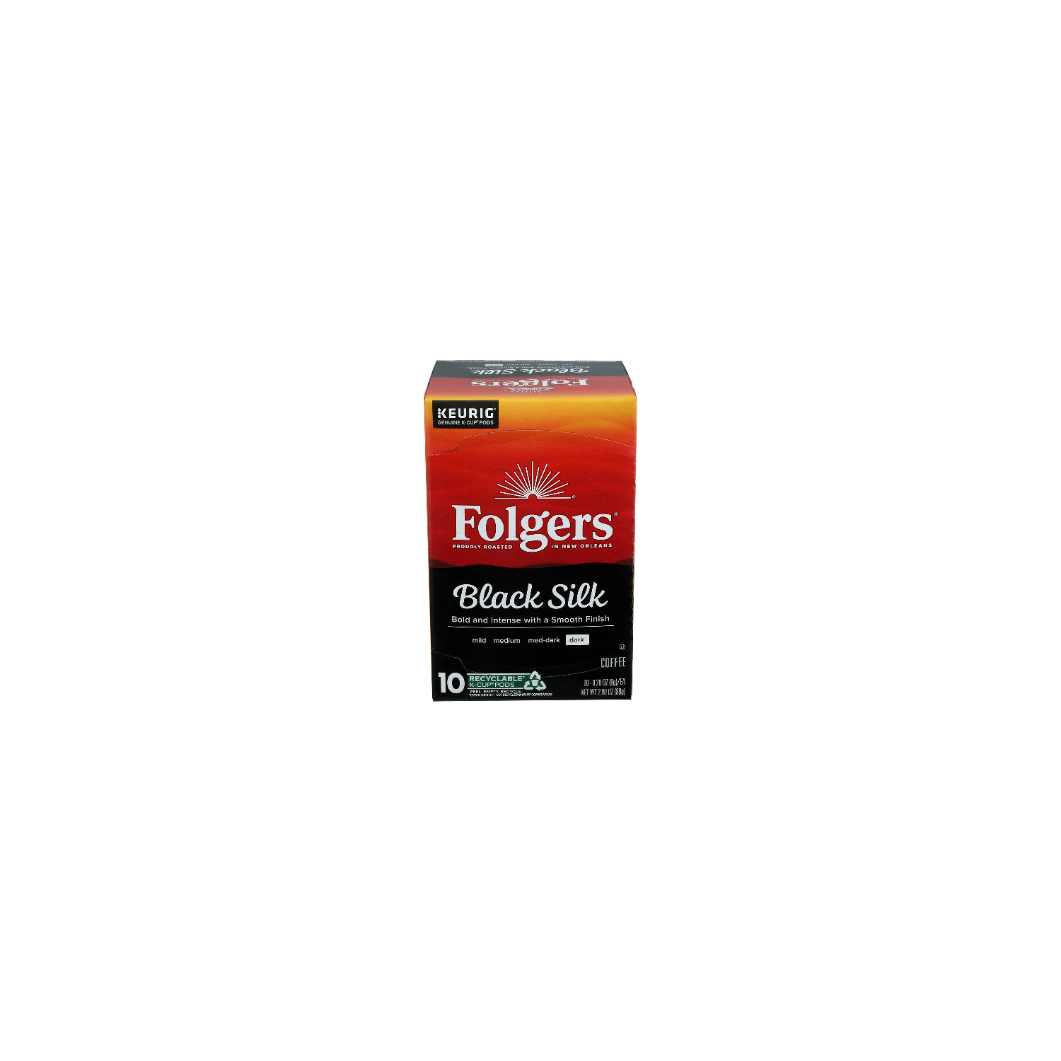 Folgers Black Silk Blend Dark Roast Coffee K-Cup - 0.28 Ounce - 10 Count Image 1 of 3