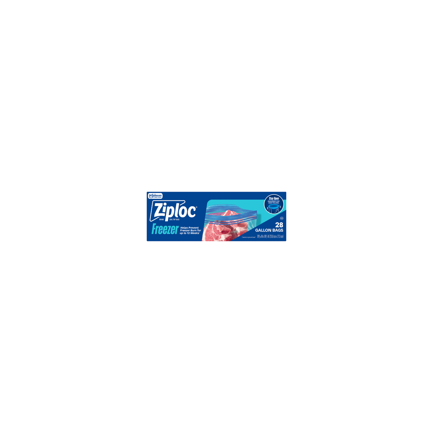 Ziploc Gallon Freezer Bags, Food Storage, Stand-Up Bottom - 28 Count Image 1 of 2