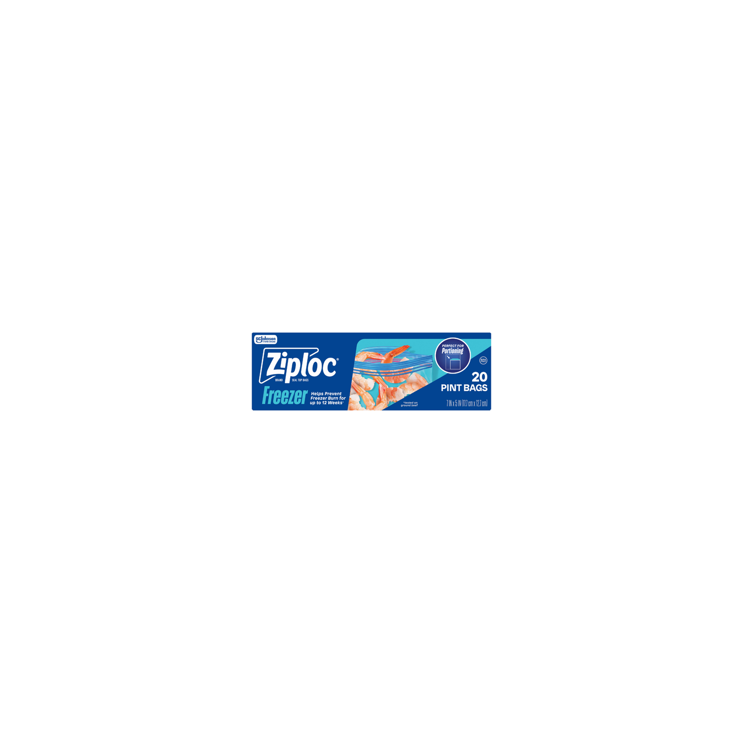 Ziploc Pint Freezer Bags, Food Storage - 20 Count Image 1 of 2