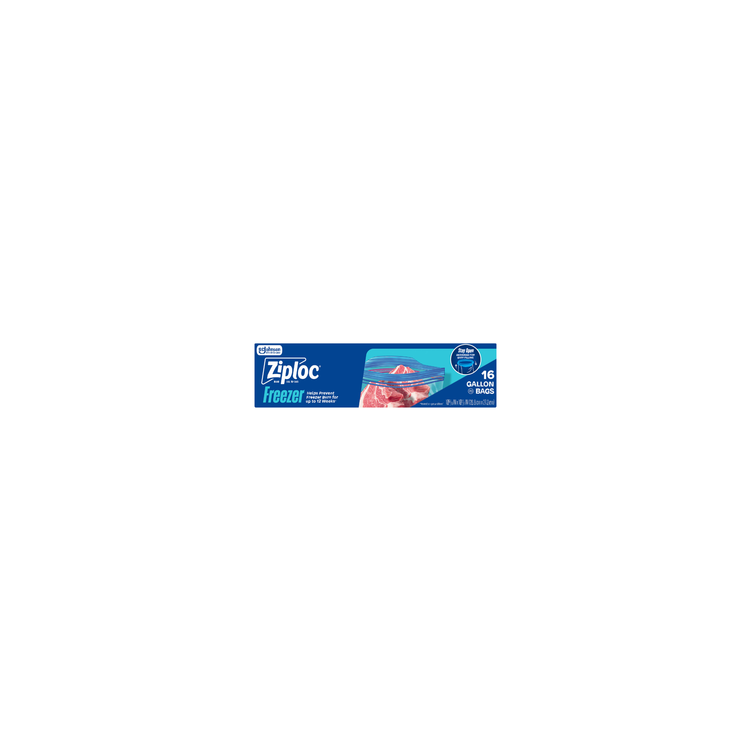 Ziploc Gallon Freezer Storage Bags, Stay Open Design, Easy To Fill - 16 Count Image 1 of 2