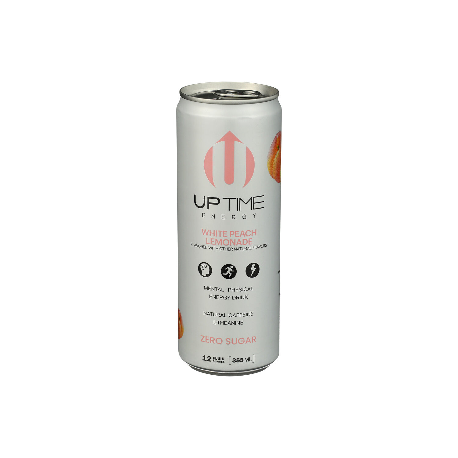UPTIME White Peach Lemonade Energy Drink - 12 Fluid Ounce Image 1 of 4