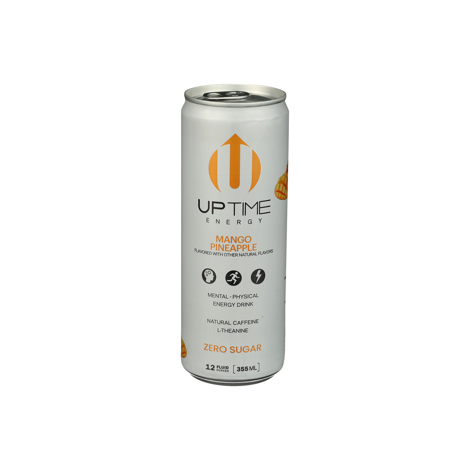 Uptime Energy Drink Mango Pineapple Carbonated Zero Sugar - 12 Fluid Ounce Image 1 of 4