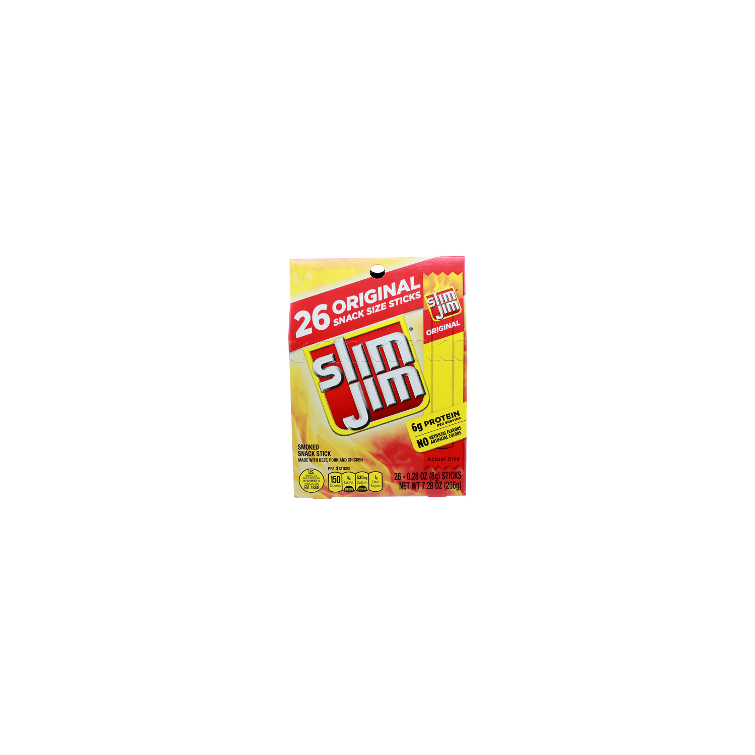Slim Jim Original Long Boi Gang Smoked Snack Stick - 0.28 Ounce - 26 Count Image 1 of 4